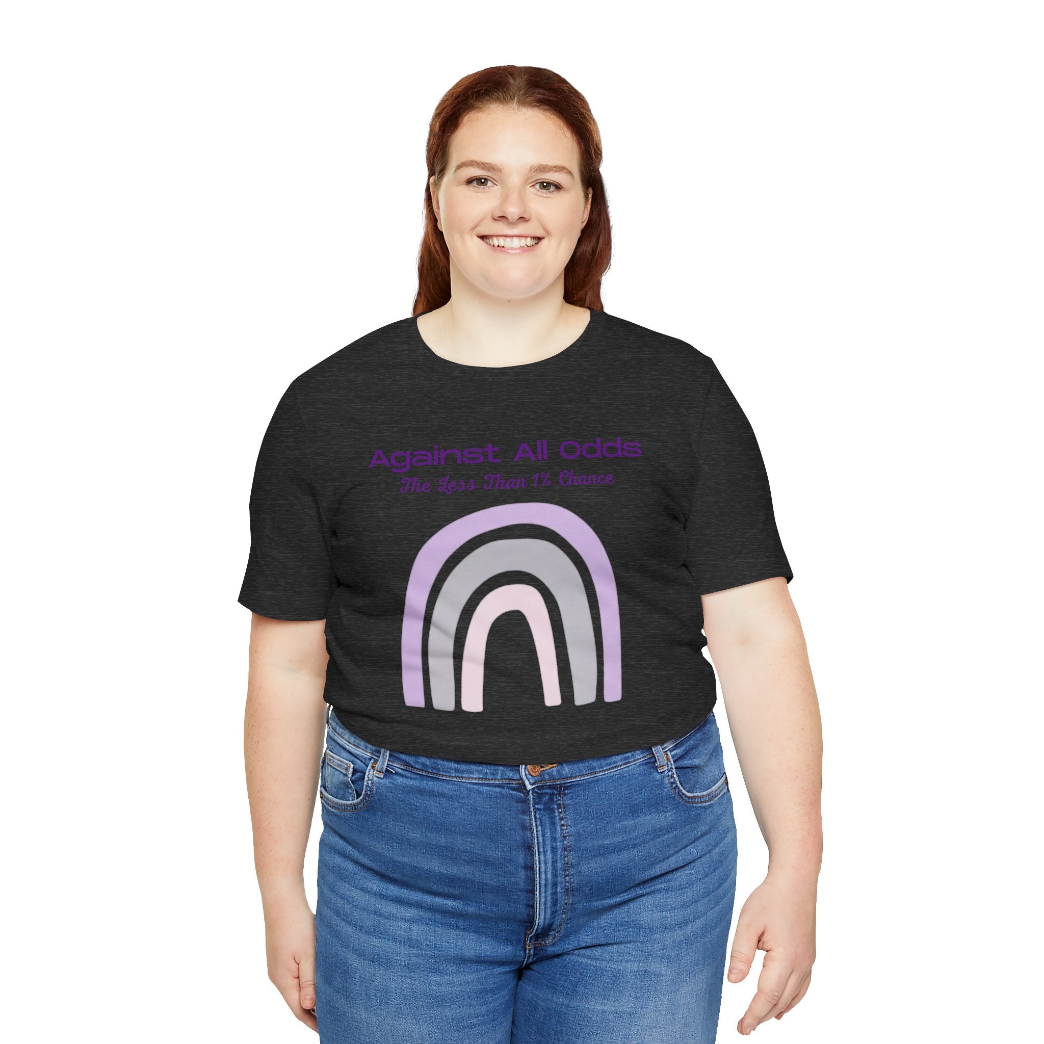 Against All Odds Rainbow Tee – Inspirational Pastel Graphic Shirt