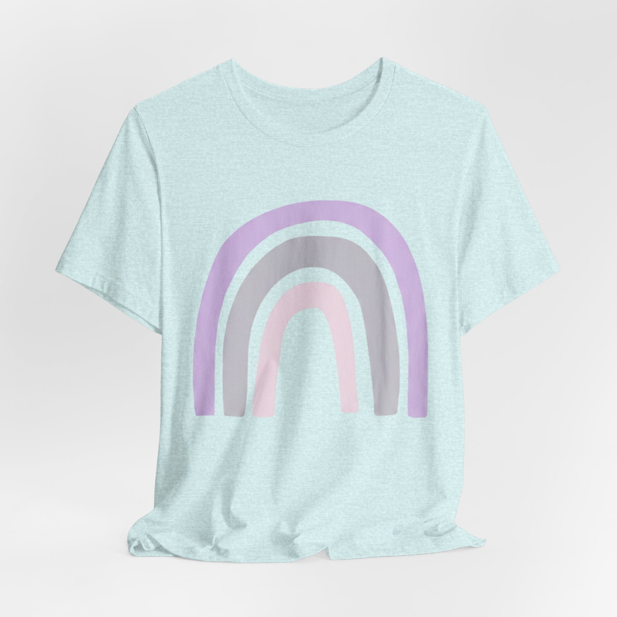 Pastel Rainbow Tee — Minimal Lavender & Blush Graphic T-Shirt