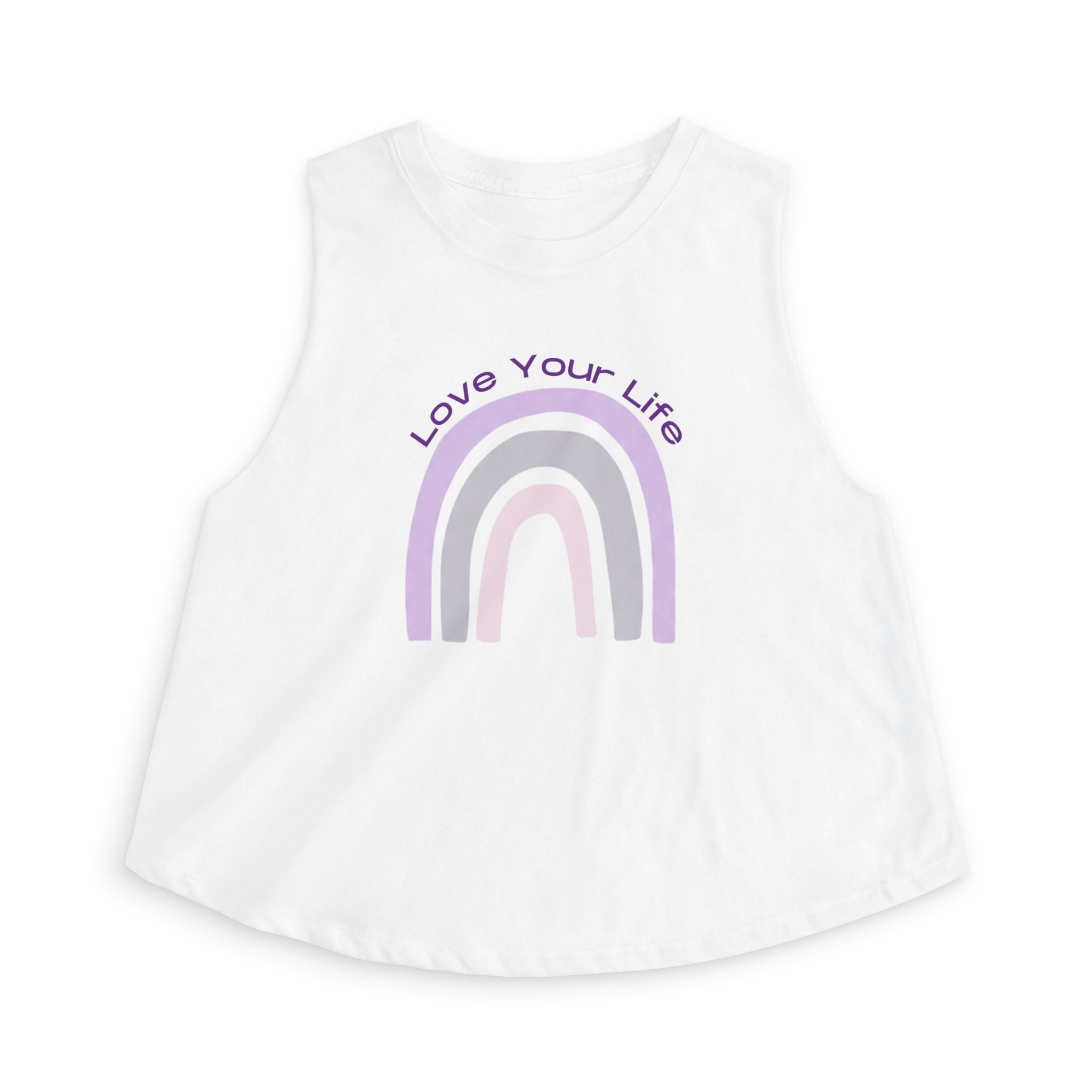 Love Your Life Rainbow Crop Top — Positive Message Women's Tank