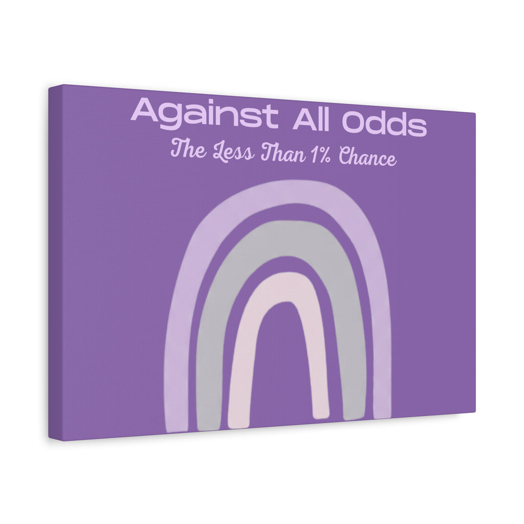 Against All Odds Purple Rainbow Canvas Wall Art — "The Less Than 1% Chance"