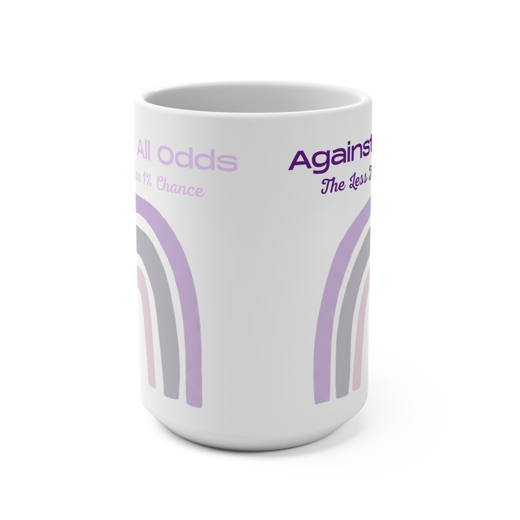 Against All Odds 15oz Mug — Pastel Rainbow Inspirational Coffee Cup