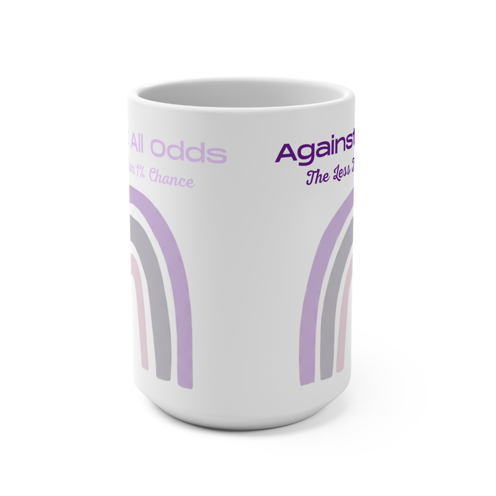 Against All Odds 15oz Mug — Pastel Rainbow Inspirational Coffee Cup