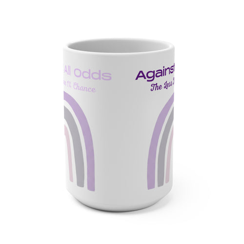 Against All Odds 15oz Mug — Pastel Rainbow Inspirational Coffee Cup