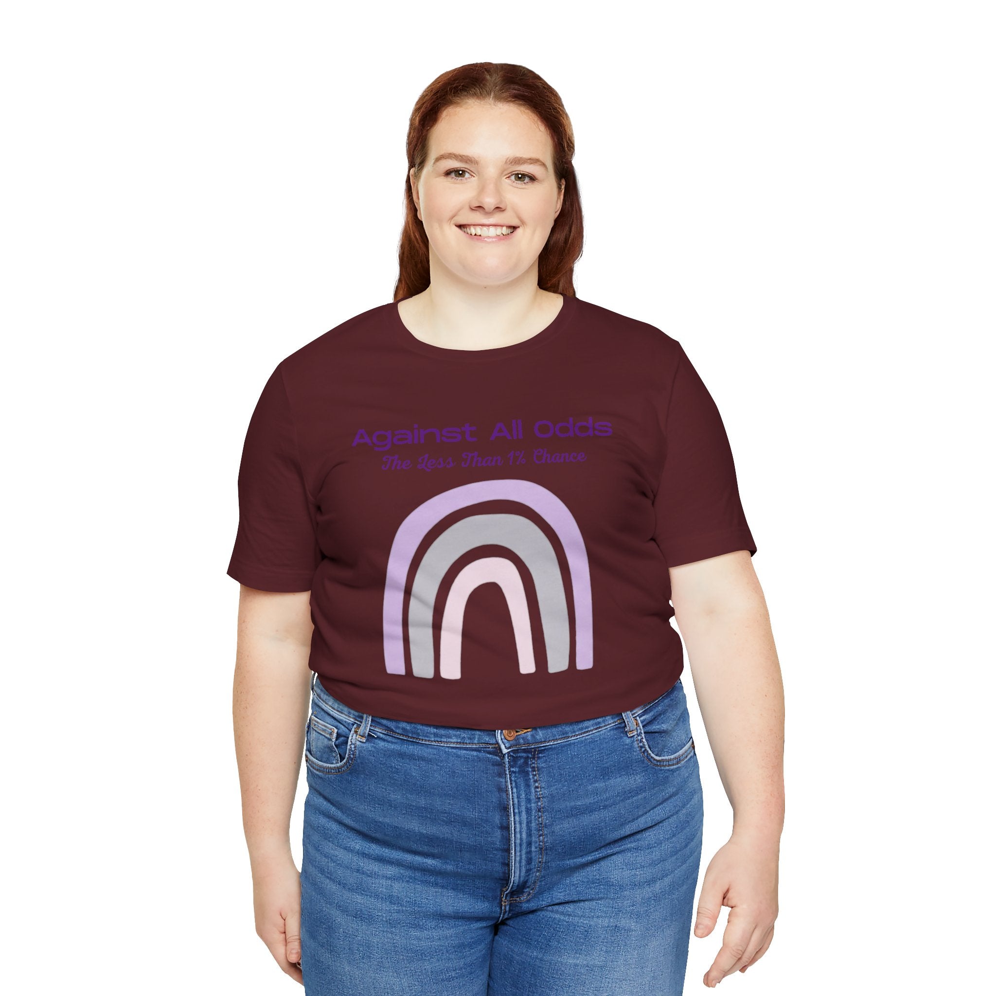 Against All Odds Rainbow Tee – Inspirational Pastel Graphic Shirt