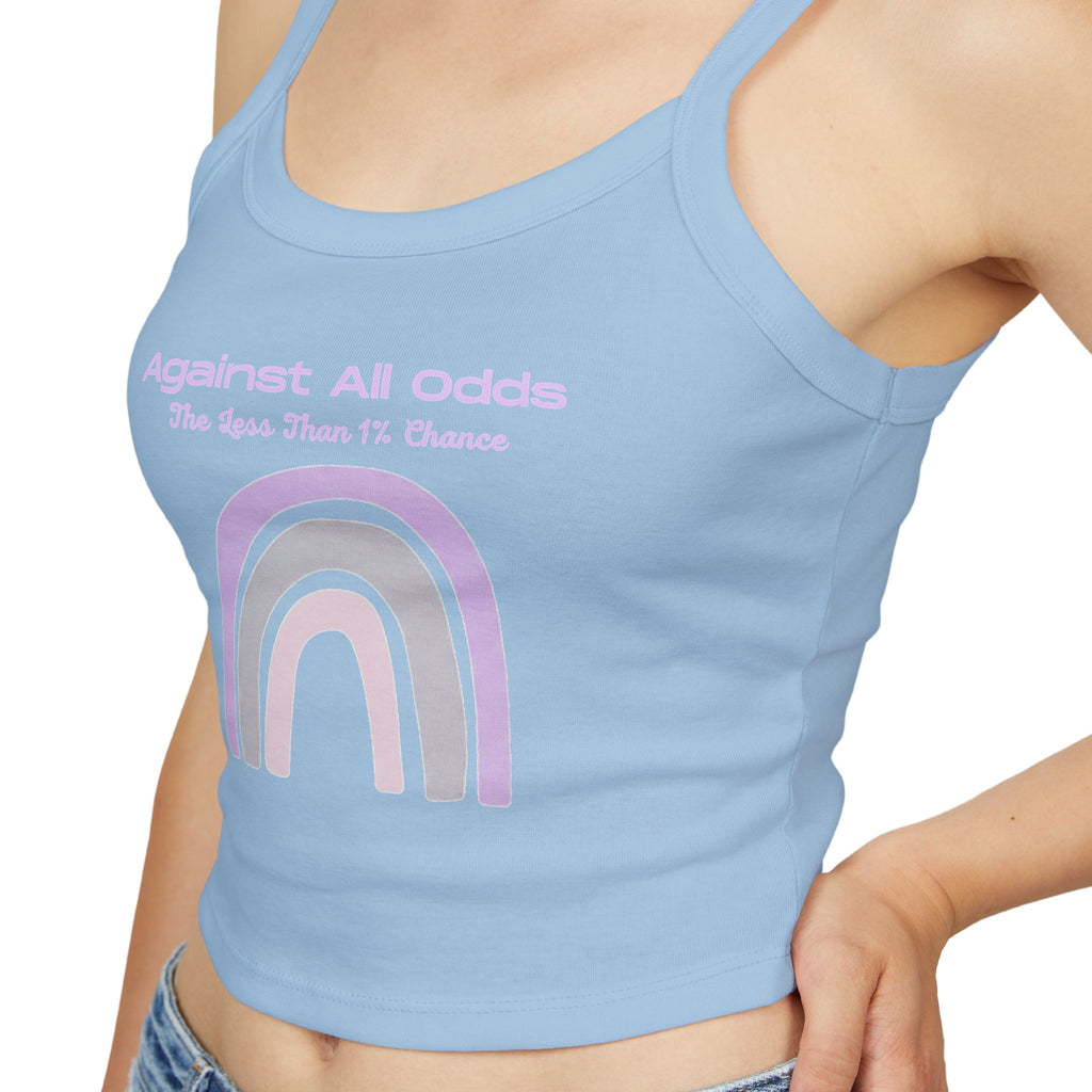 Spaghetti Tank — 'Against All Odds' Pastel Rainbow Crop Top