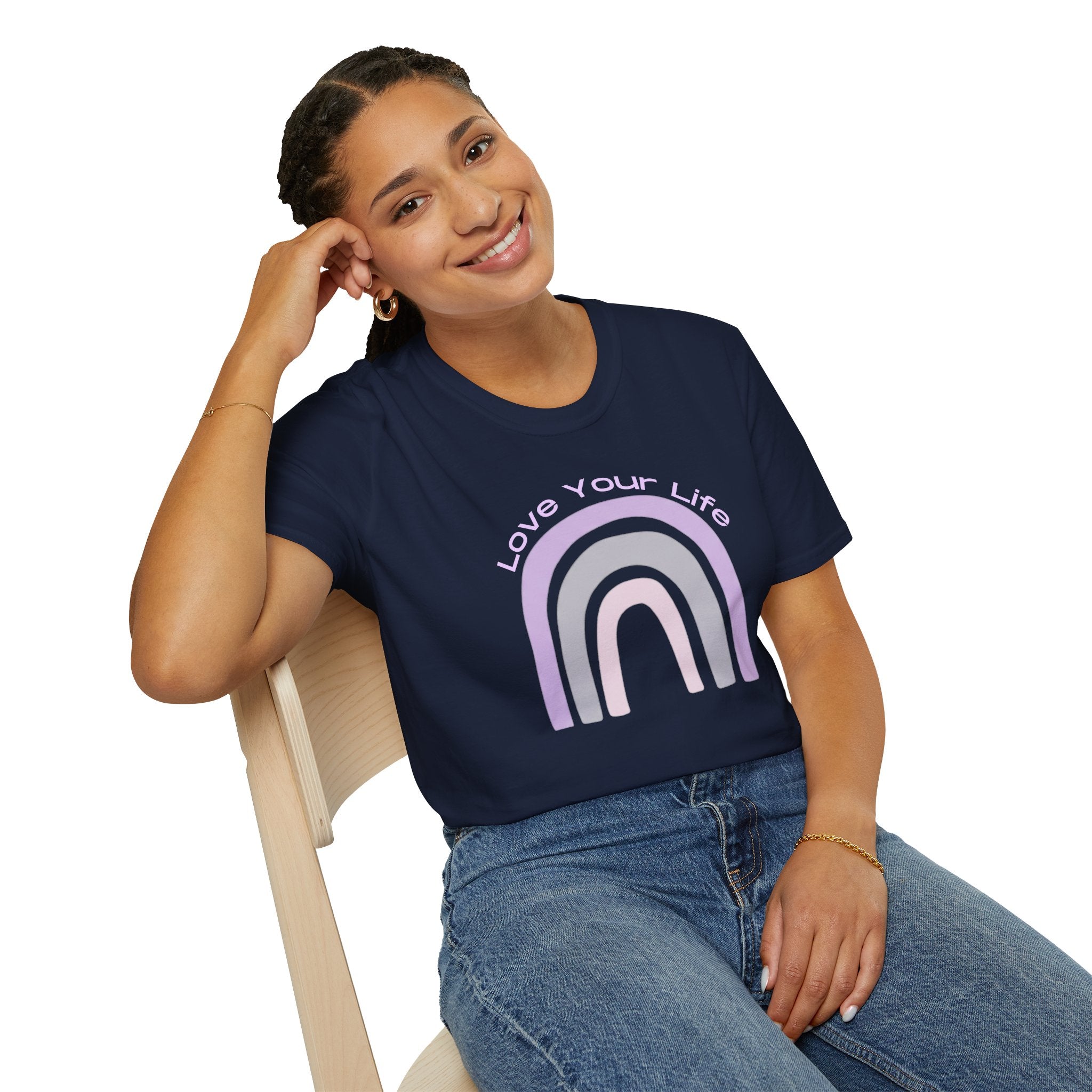 Love Your Life Rainbow T-Shirt — Pastel Retro Positive Tee