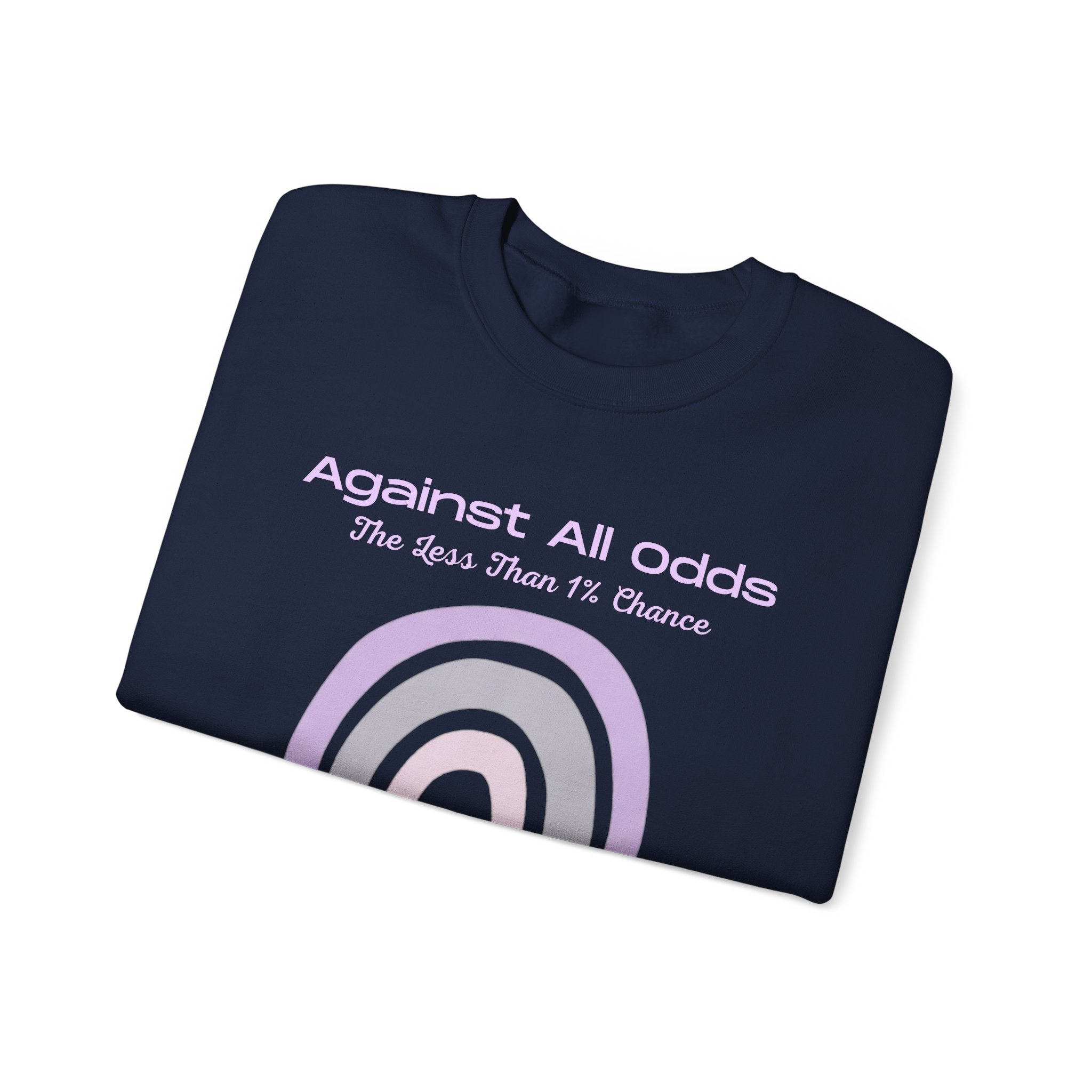 Crewneck Sweatshirt — Pastel Rainbow “Against All Odds” Inspirational Pullover