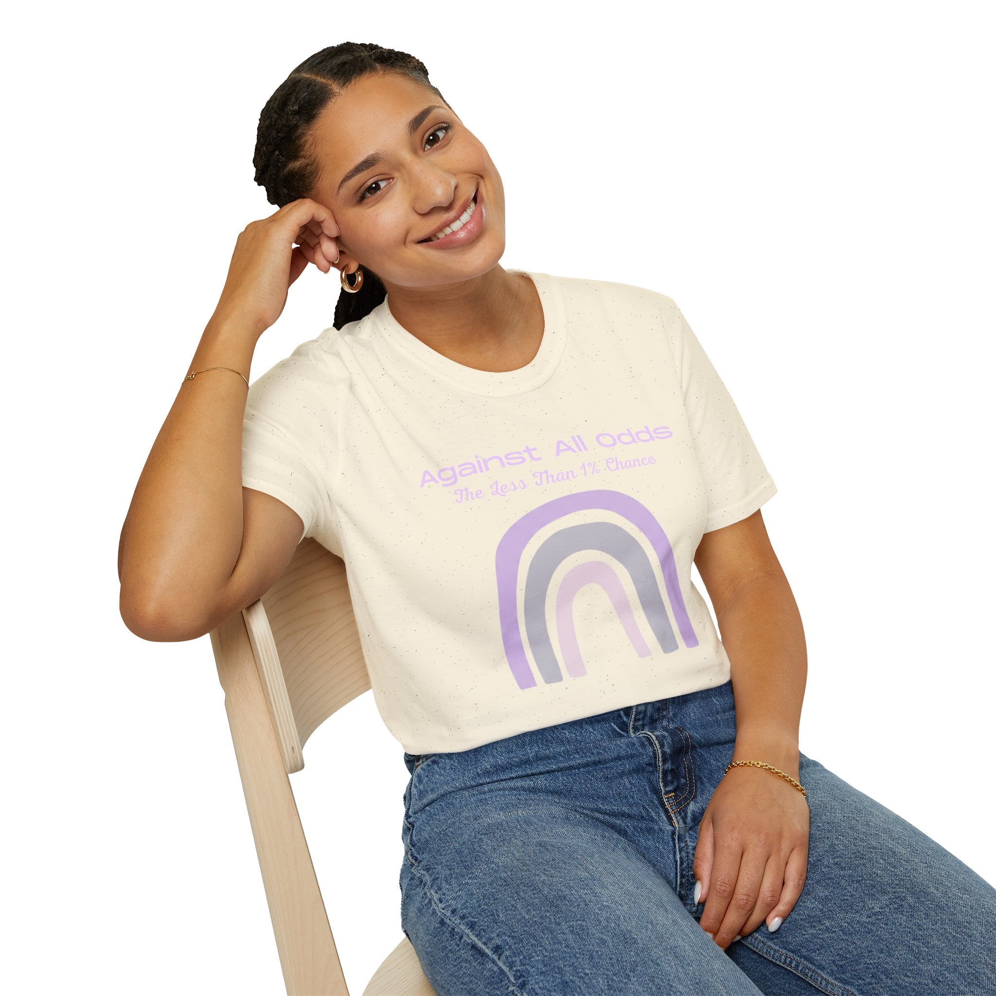 Against All Odds Rainbow T-Shirt — Pastel Inspirational Tee