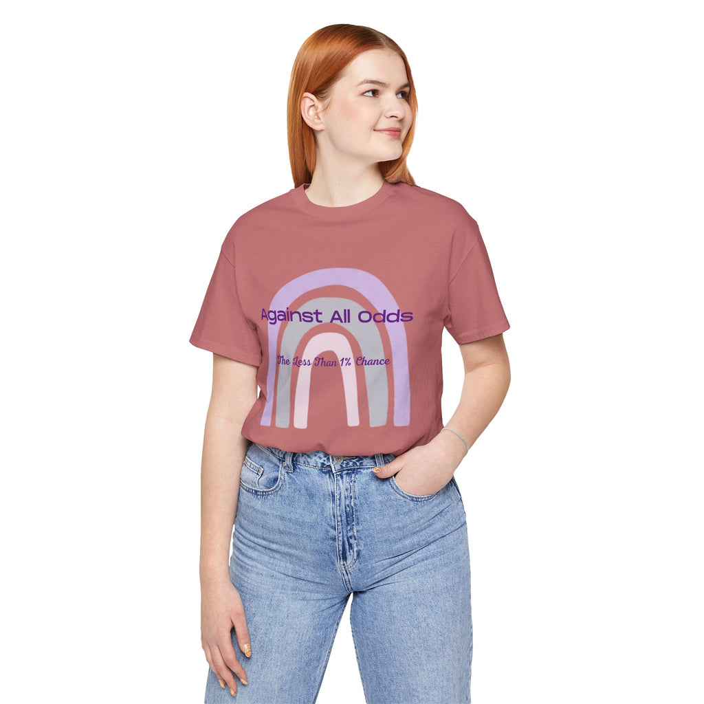 T-Shirt — "Against All Odds" Lavender Rainbow Inspirational Tee