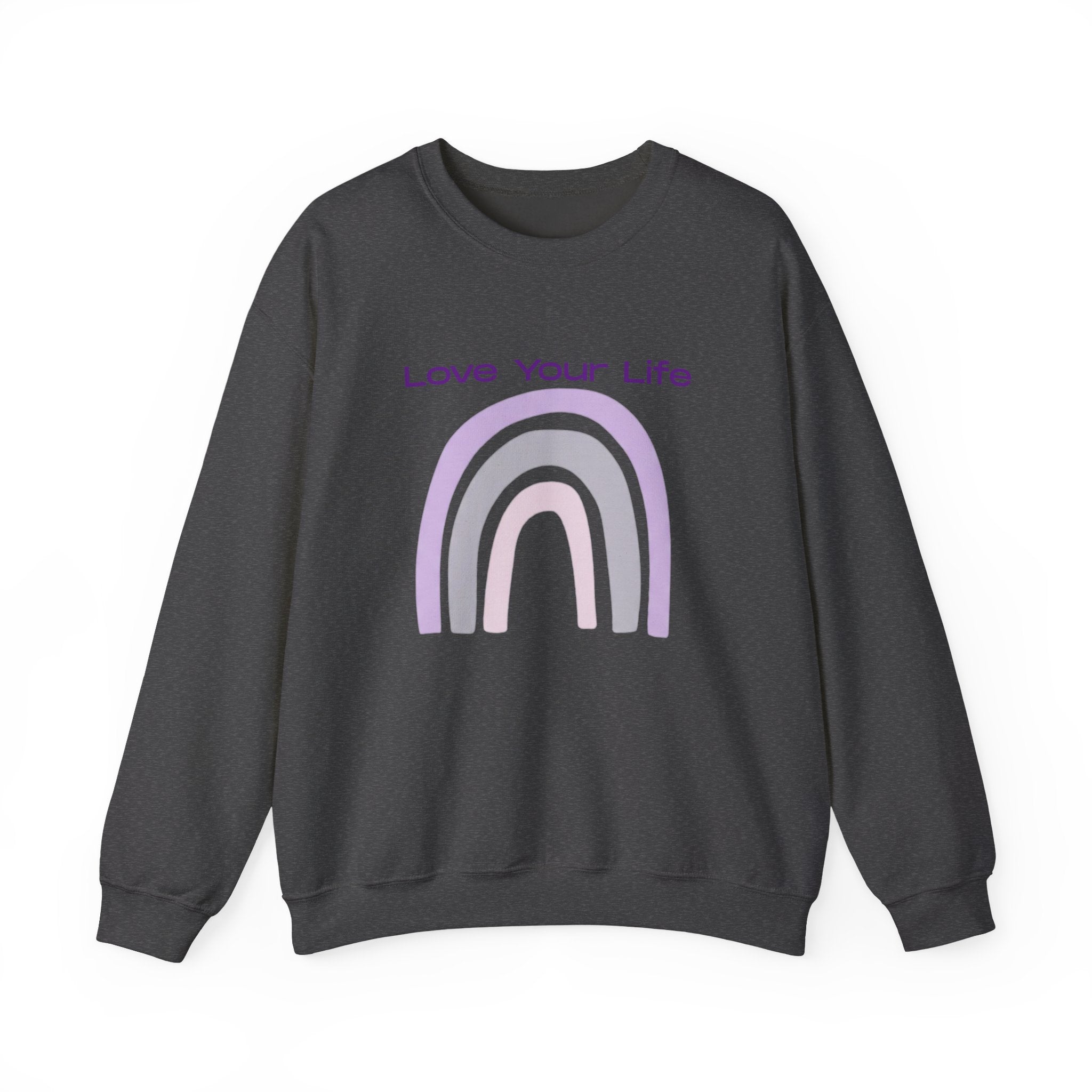 Crewneck Sweatshirt — "Love Your Life" Pastel Rainbow Casual Pullover
