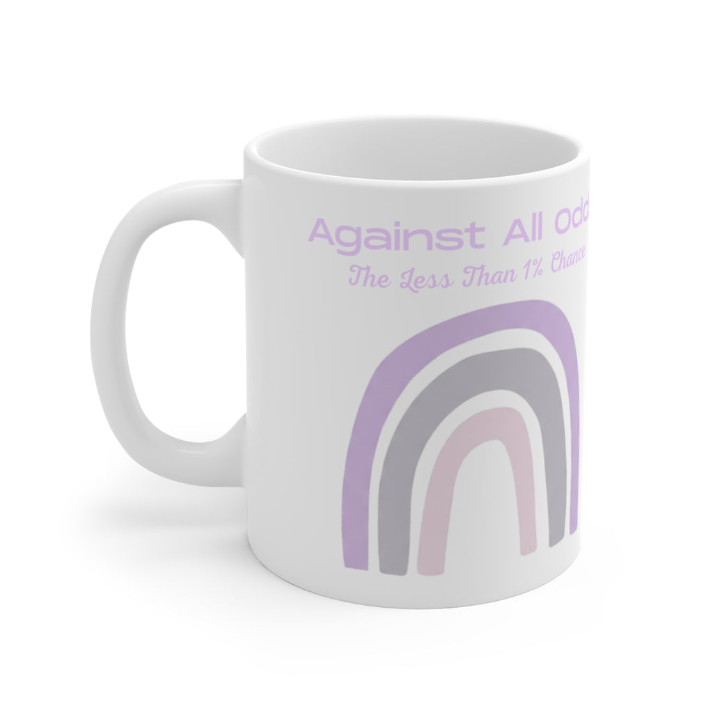 Against All Odds Inspirational Rainbow Mug – 11oz Motivational Coffee Cup
