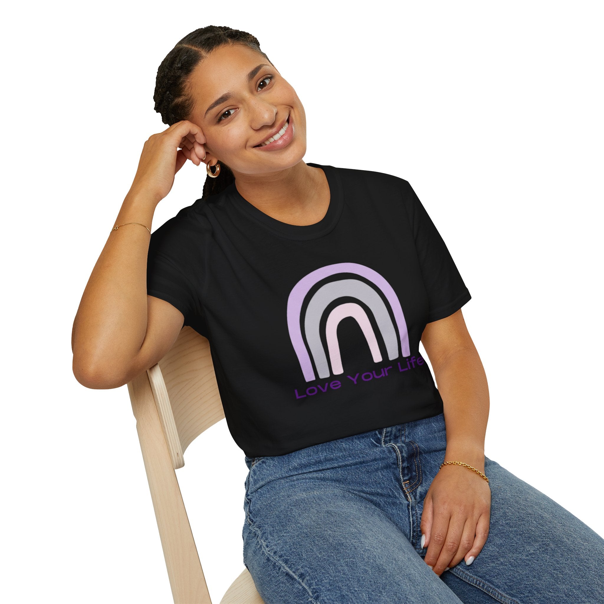 Love Your Life Rainbow T-Shirt — Pastel Positive Affirmation Tee