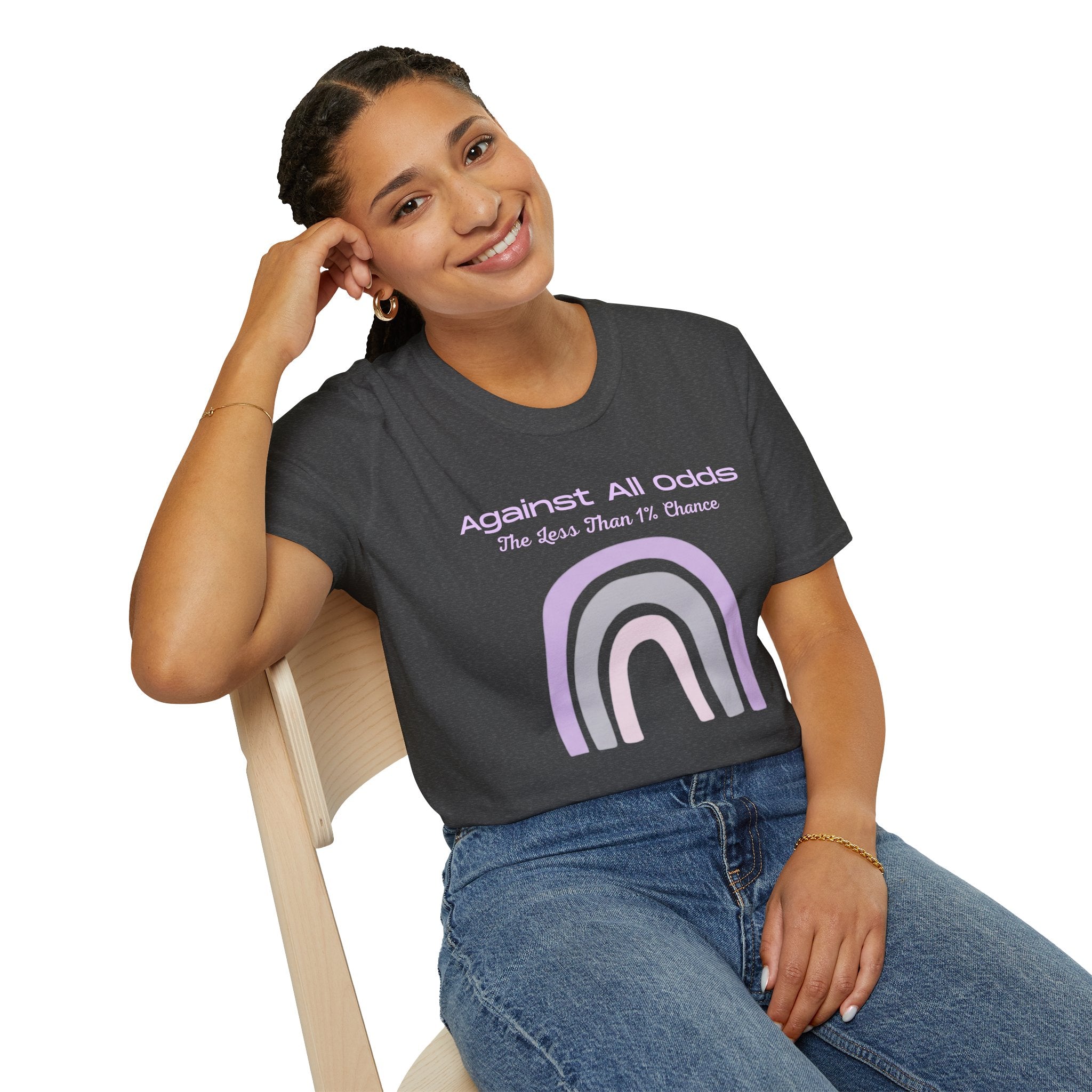 Against All Odds Rainbow T-Shirt — Pastel Inspirational Tee