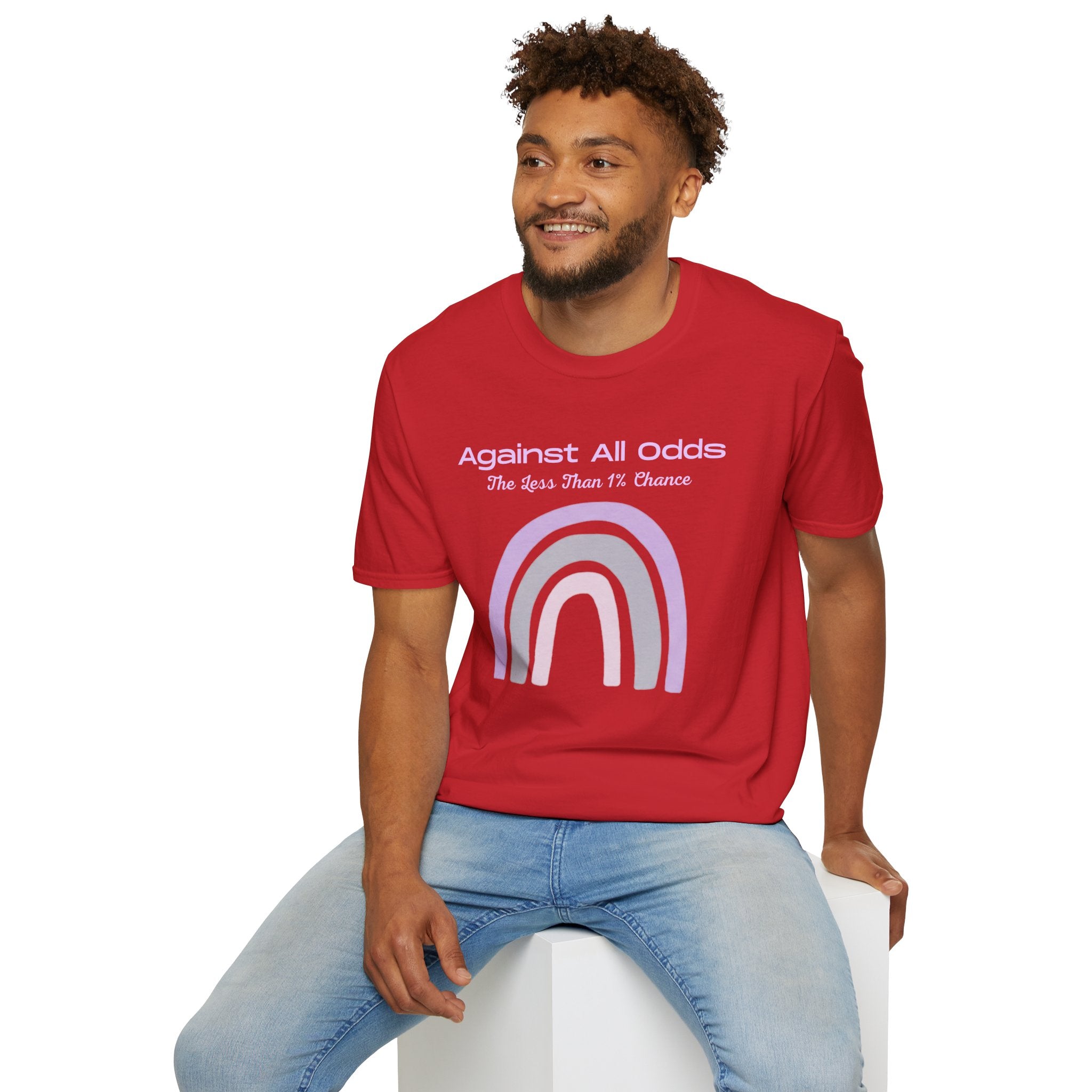 Against All Odds Rainbow T-Shirt — Pastel Inspirational Tee