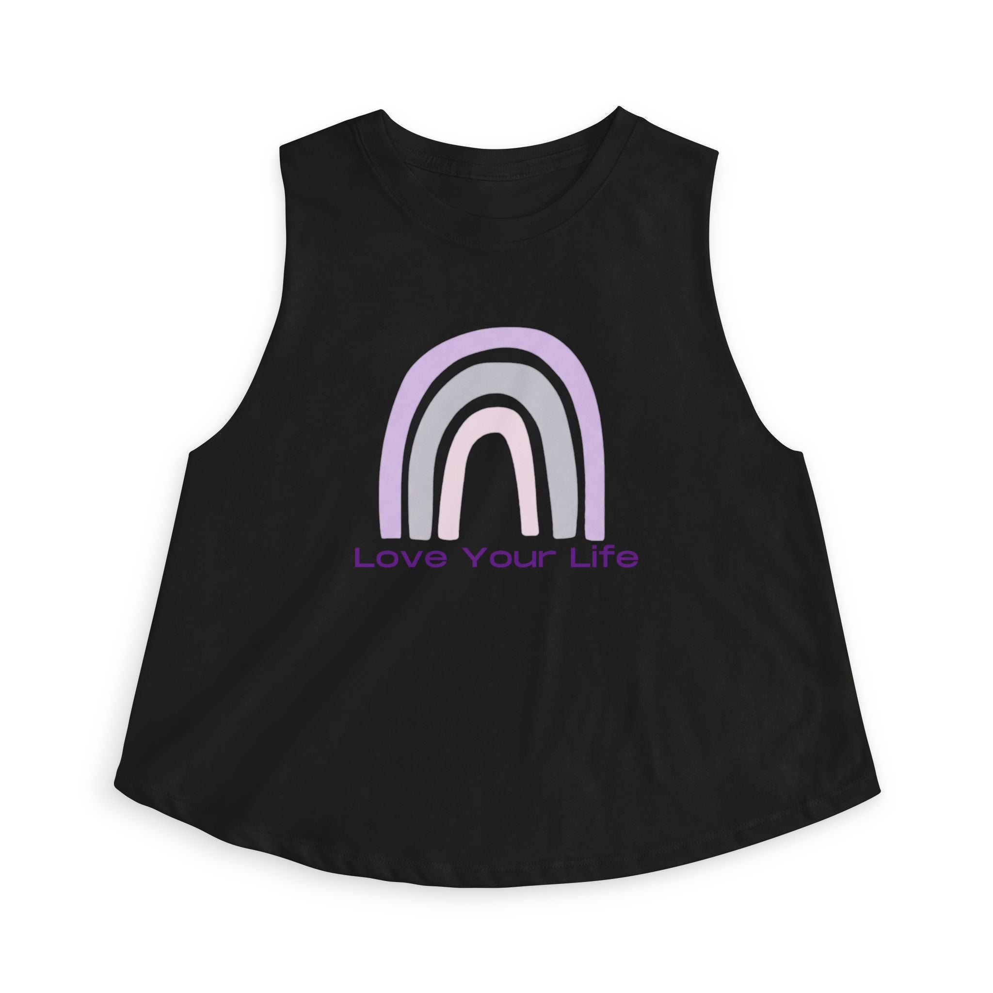 Love Your Life Rainbow Crop Top — Women's Positive Message Tank