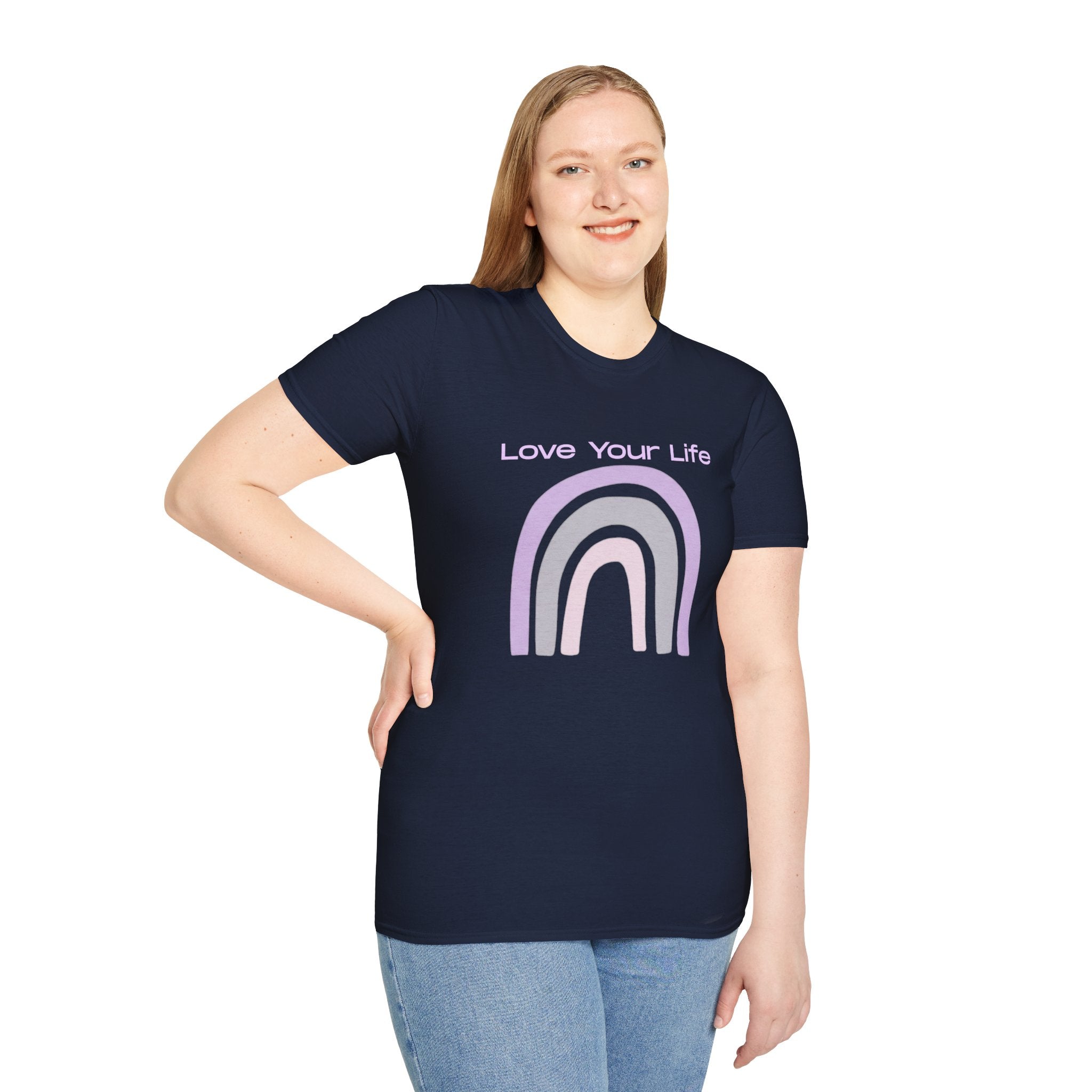 Love Your Life Rainbow T-Shirt — Pastel Positive Message Tee