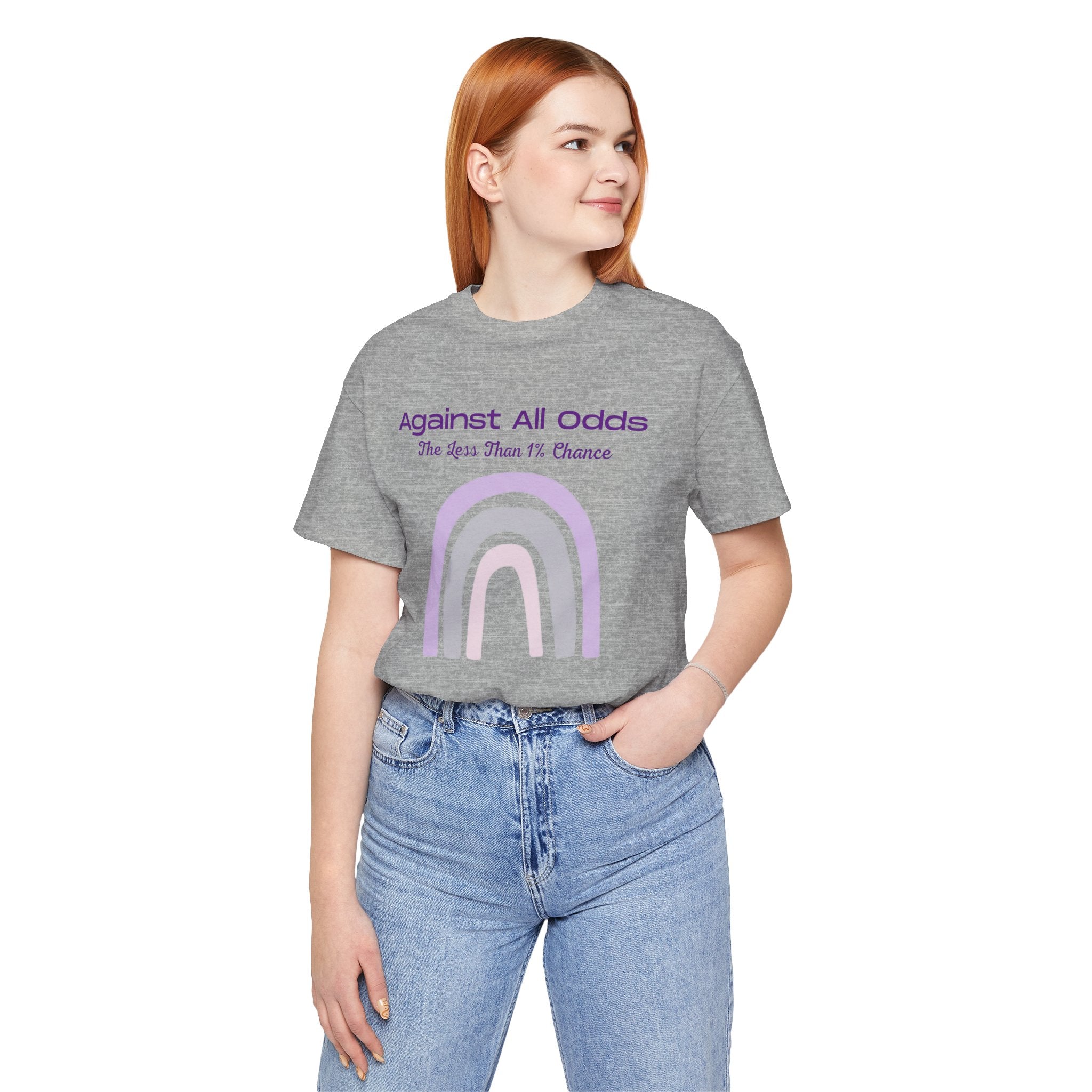 Against All Odds Rainbow Tee – Inspirational Pastel Graphic Shirt