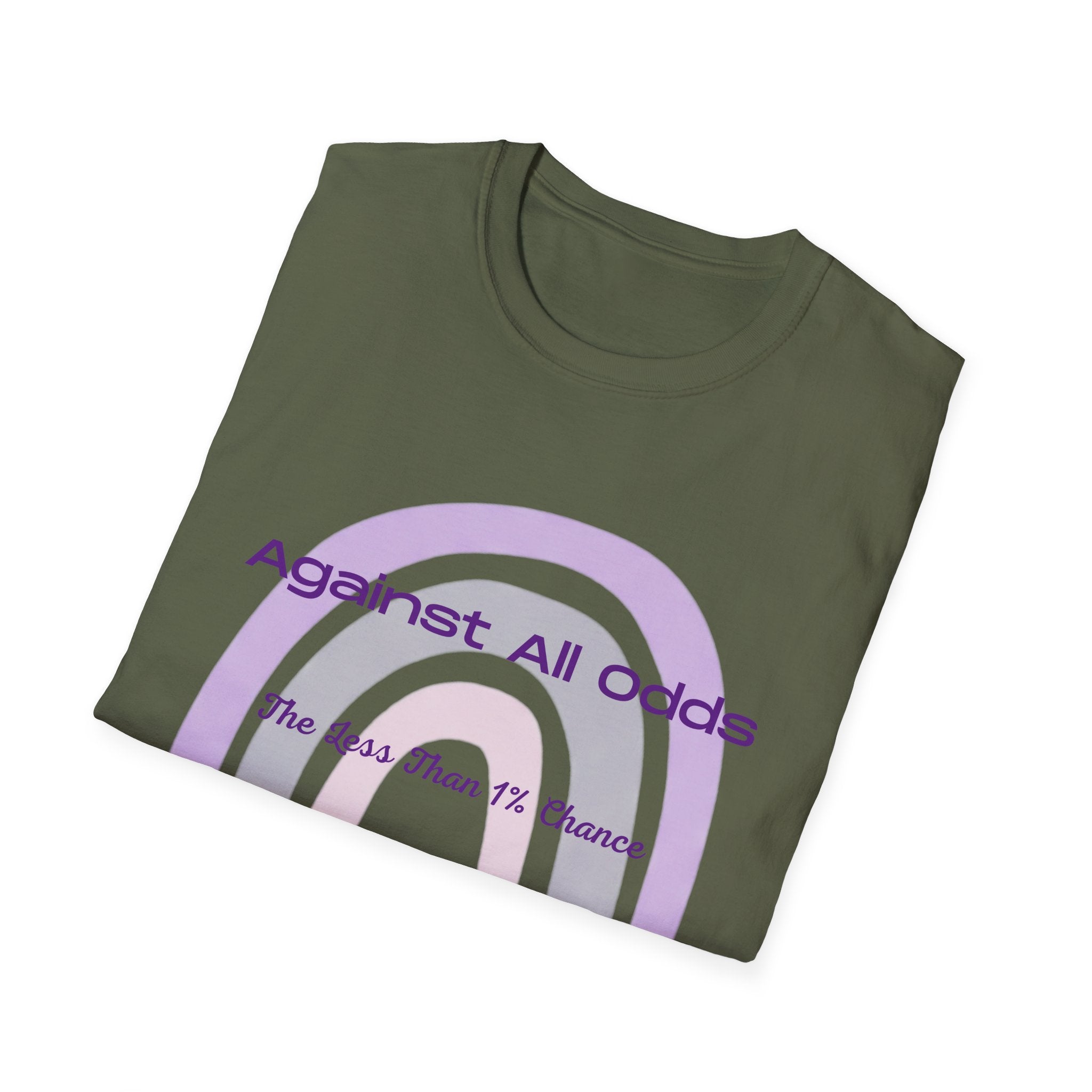 Against All Odds Rainbow T-Shirt — 'The Less Than 1% Chance' Inspirational Tee
