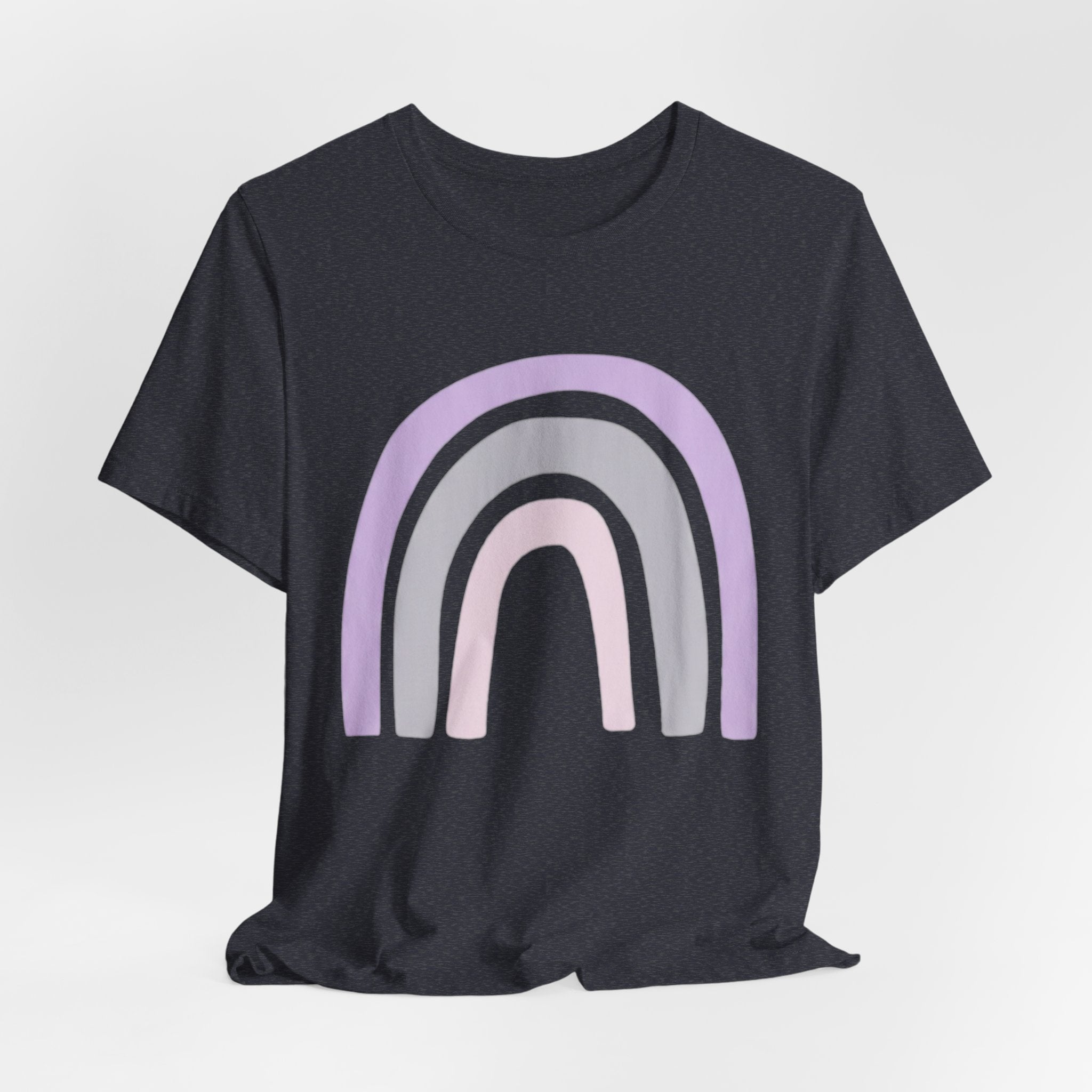 Pastel Rainbow Tee — Minimal Lavender & Blush Graphic T-Shirt