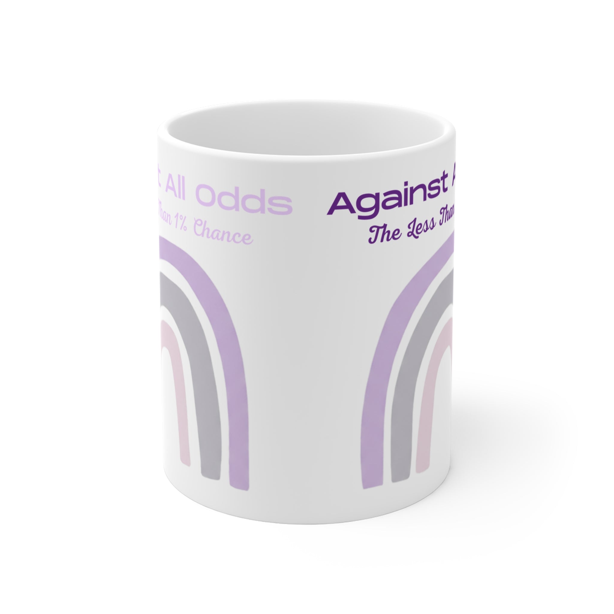 Against All Odds Inspirational Rainbow Mug – 11oz Motivational Coffee Cup