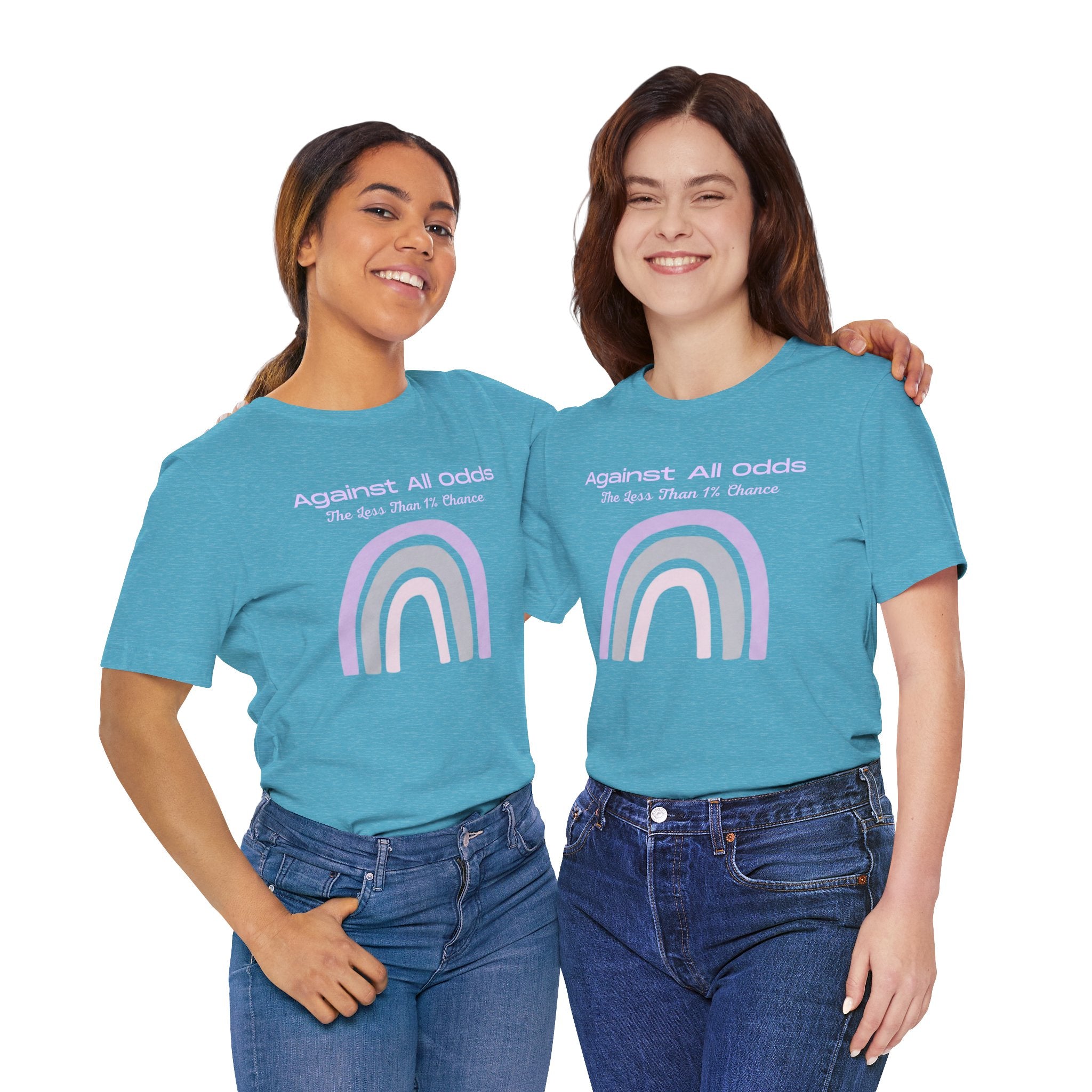 Against All Odds Rainbow Tee — Pastel Inspirational Graphic T-Shirt