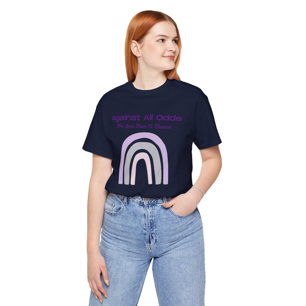 Against All Odds Rainbow Tee – Inspirational Pastel Graphic Shirt