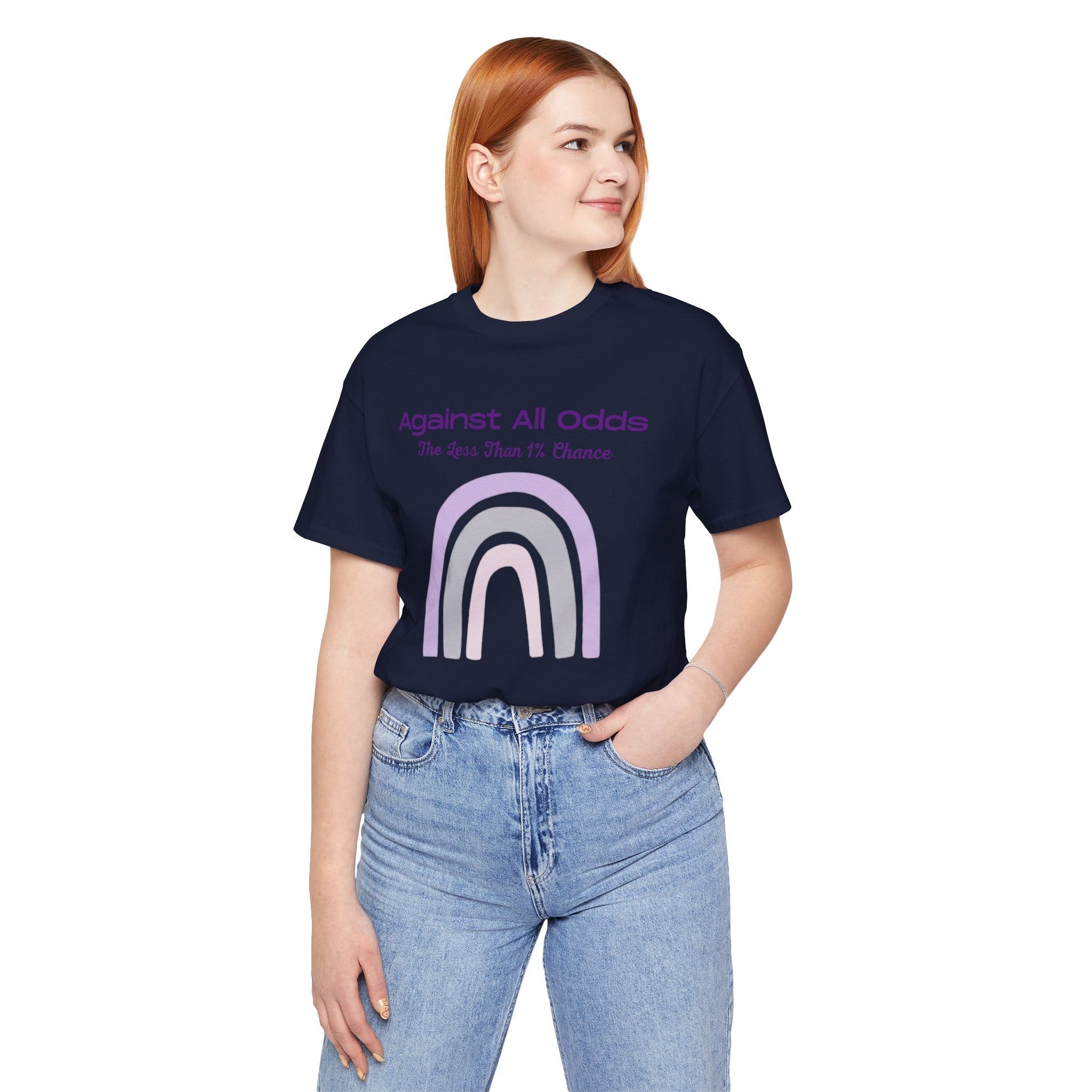 Against All Odds Rainbow Tee – Inspirational Pastel Graphic Shirt