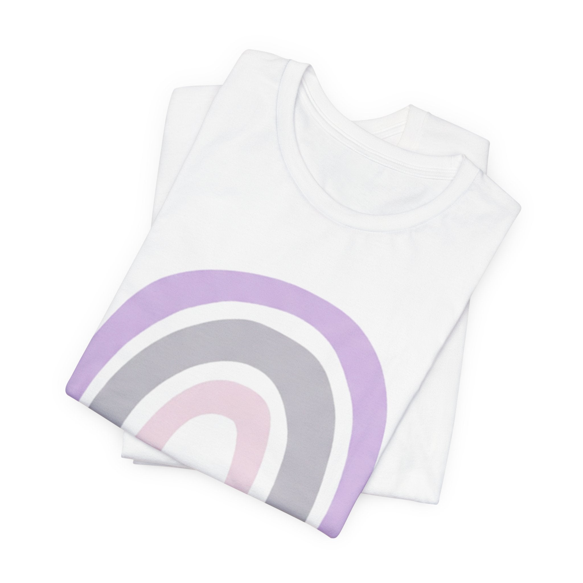 Pastel Rainbow Tee — Minimal Lavender & Blush Graphic T-Shirt