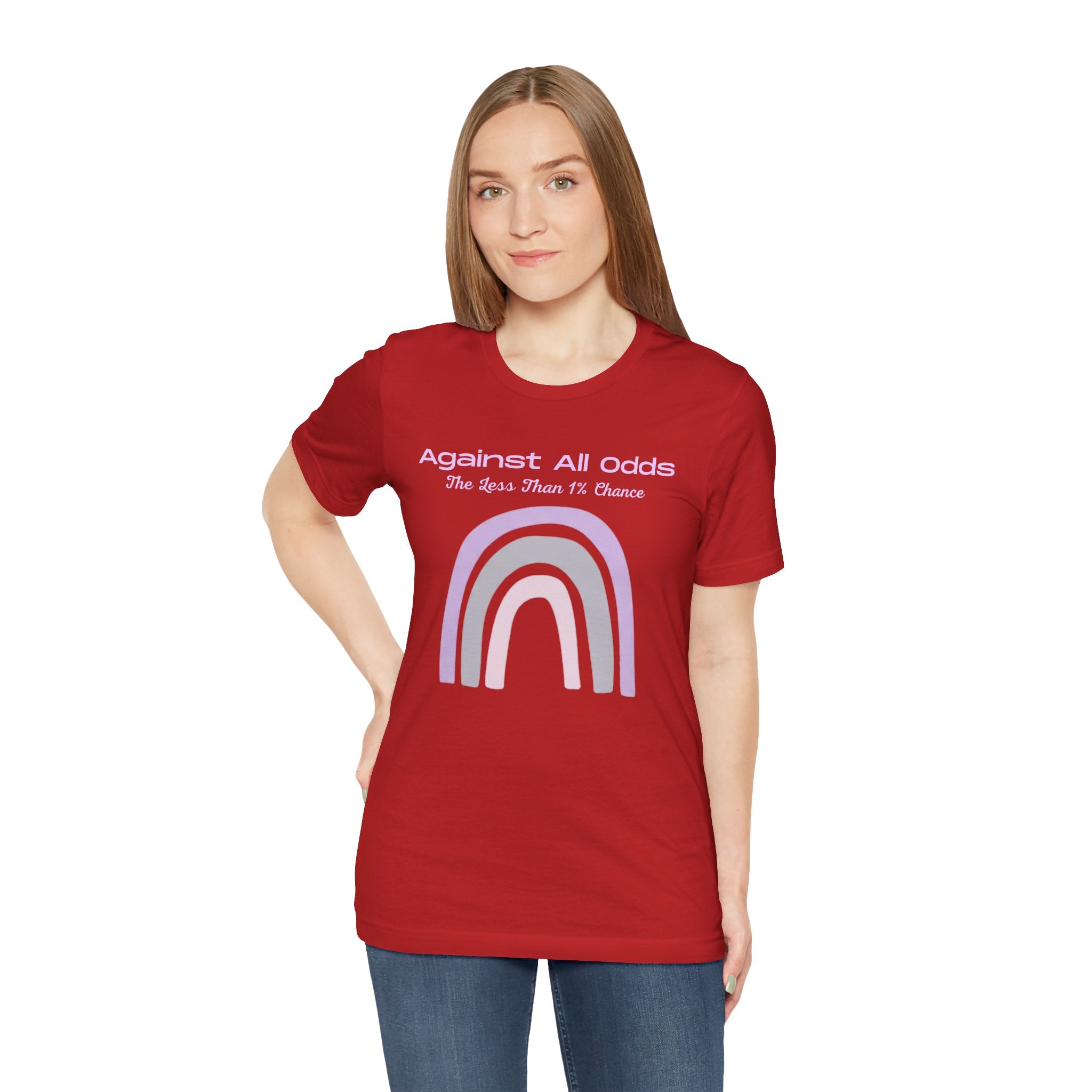 Against All Odds Rainbow Tee — Pastel Inspirational Graphic T-Shirt