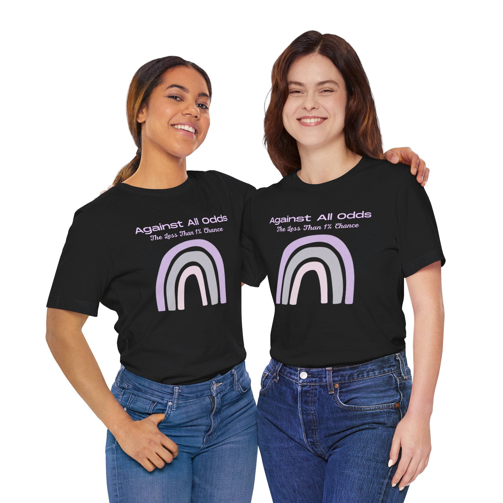 Against All Odds Rainbow Tee — Pastel Inspirational Graphic T-Shirt