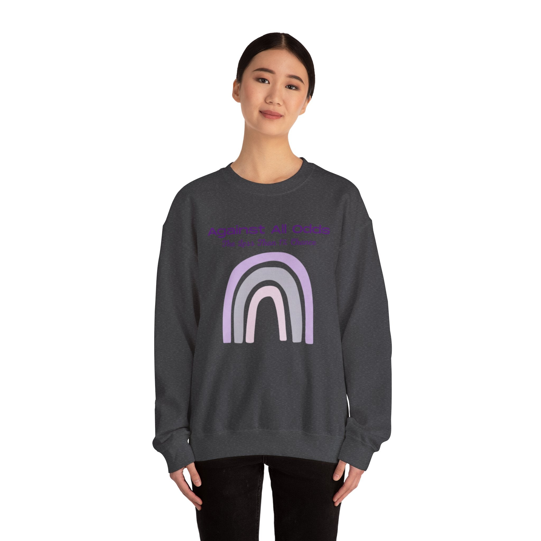 Crewneck Sweatshirt — "Against All Odds" Pastel Rainbow Inspirational Pullover