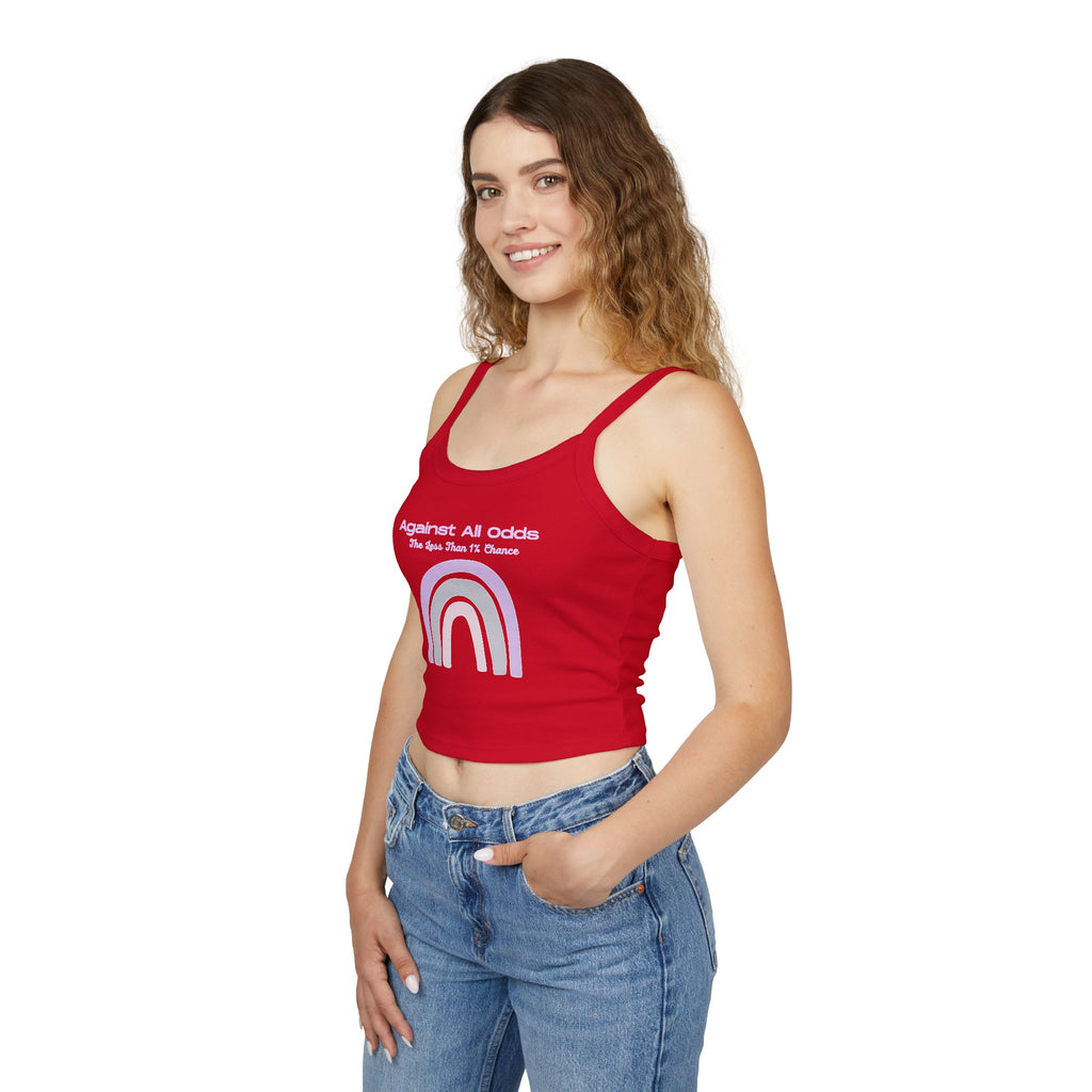 Spaghetti Tank — 'Against All Odds' Pastel Rainbow Crop Top