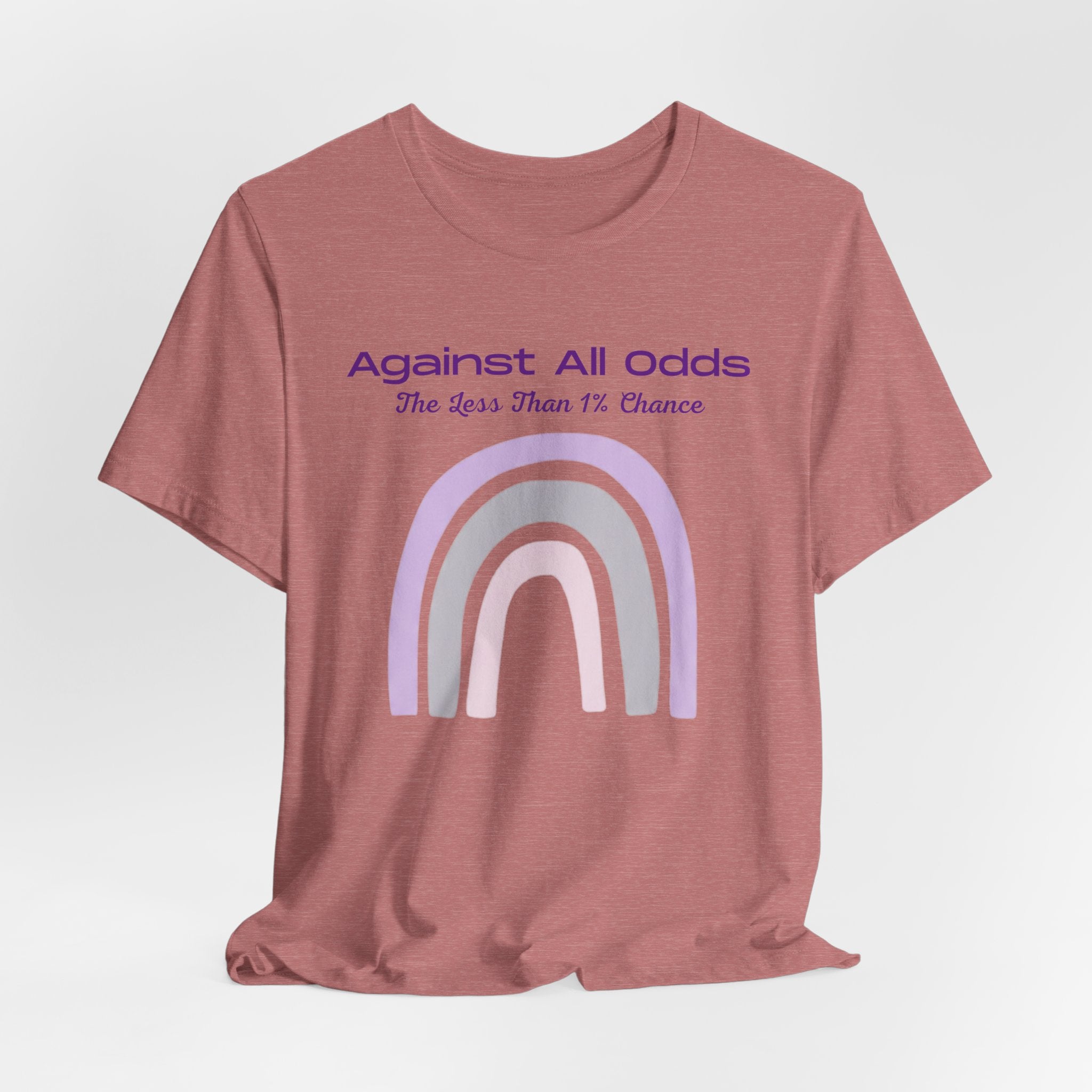Against All Odds Rainbow Tee – Inspirational Pastel Graphic Shirt