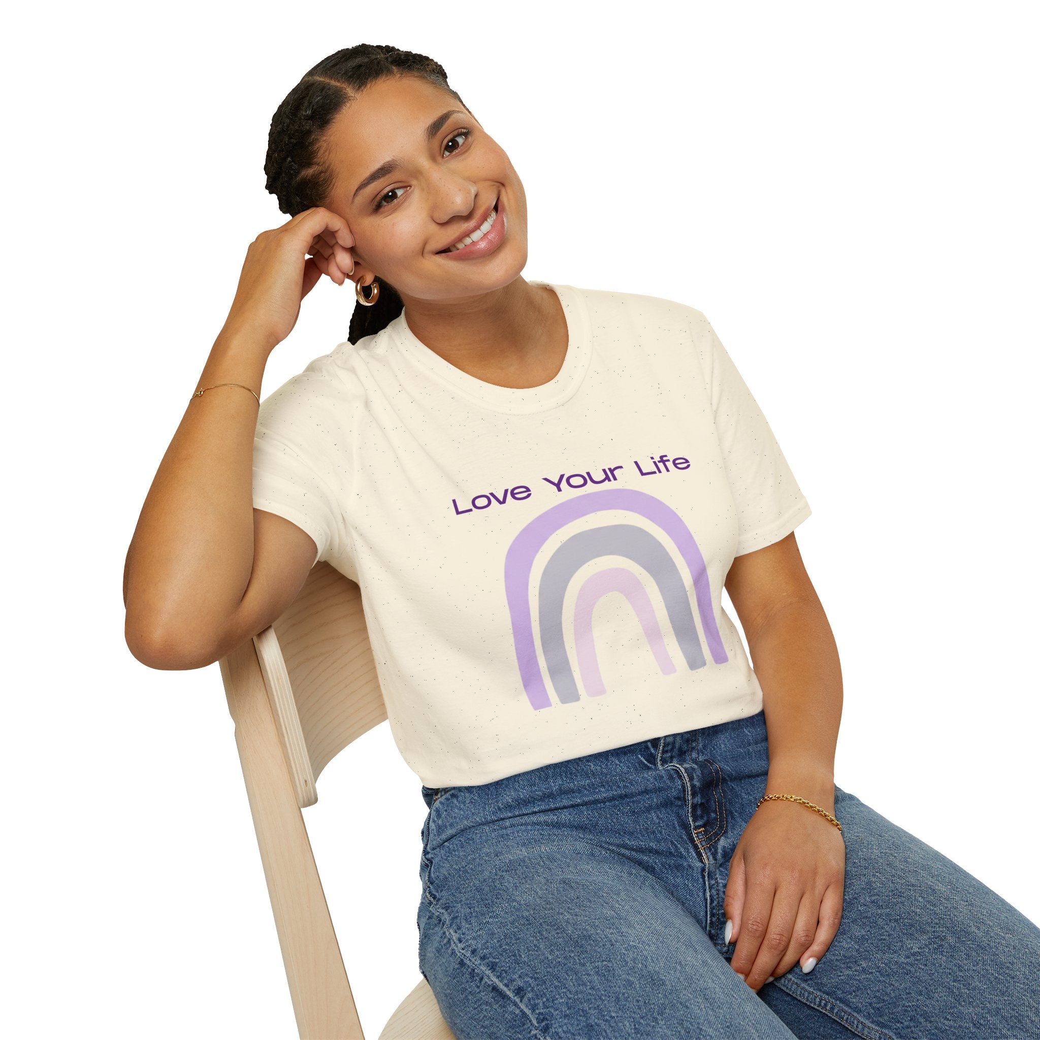 Love Your Life Rainbow T-Shirt — Soft Pastel Everyday Tee