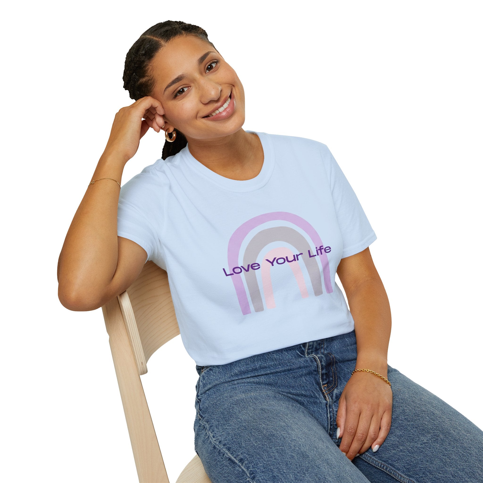 Love Your Life Rainbow T-Shirt — Pastel Retro Positive Tee