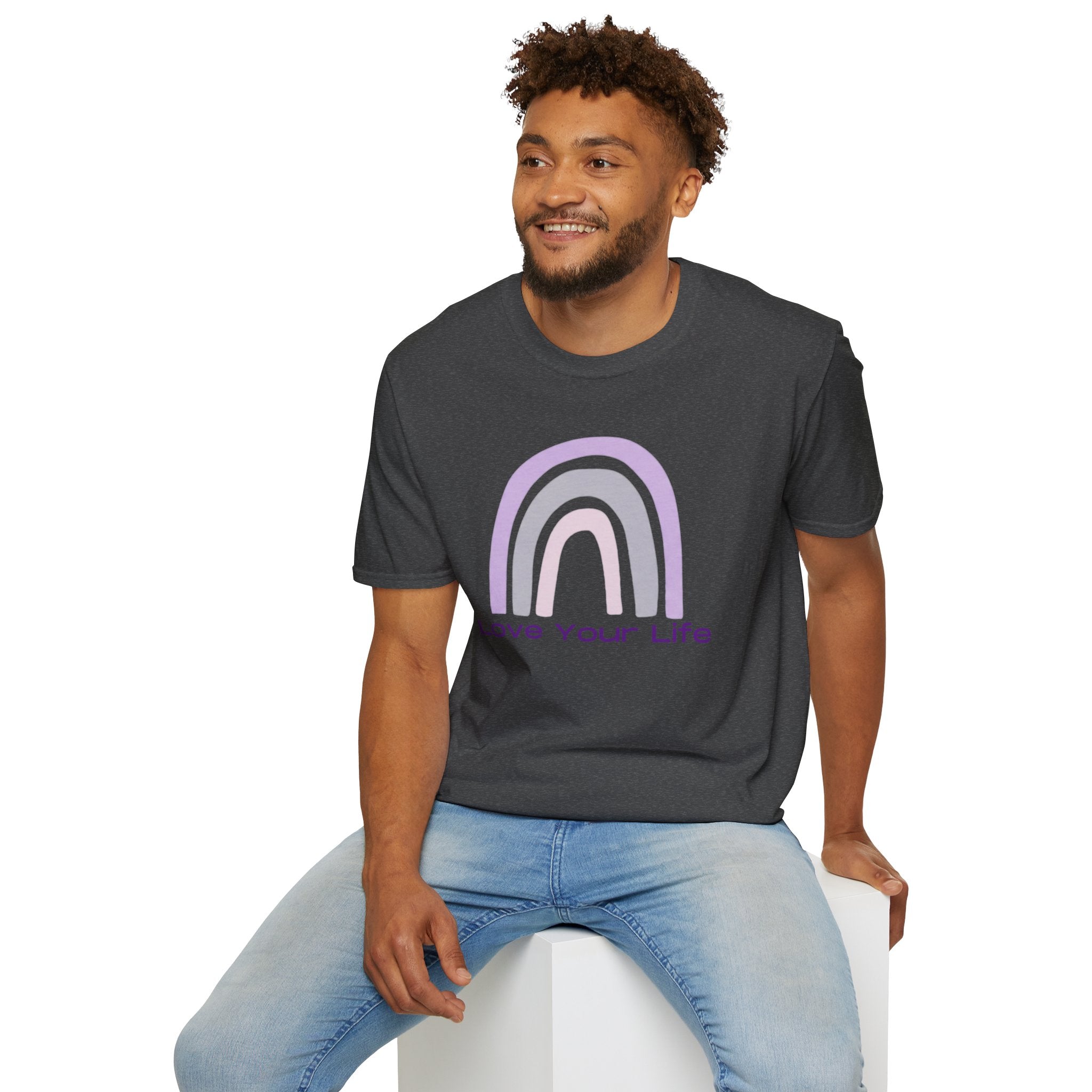 Love Your Life Rainbow T-Shirt — Pastel Positive Affirmation Tee