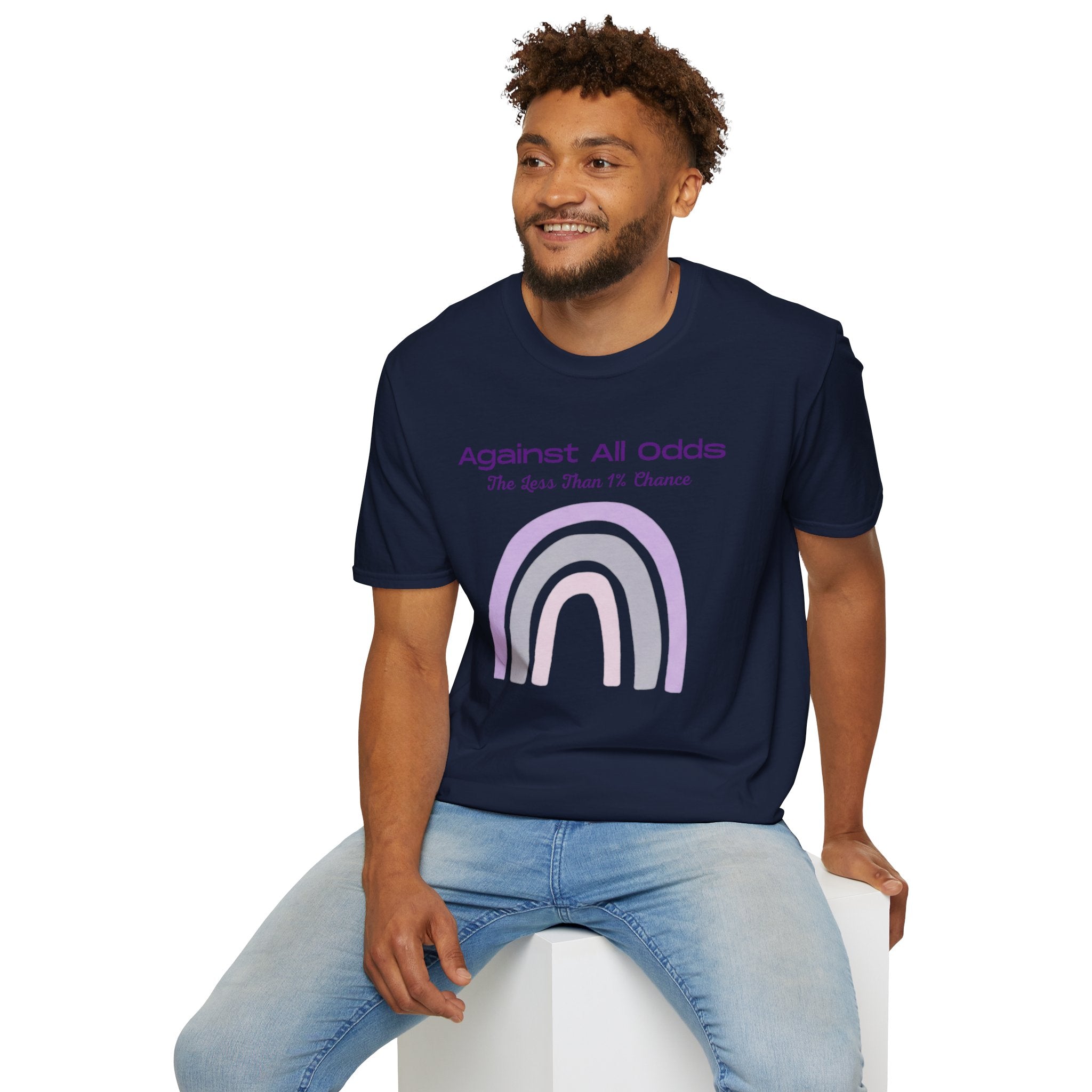 Against All Odds Rainbow T-Shirt – Inspirational 'The Less Than 1% Chance' Design