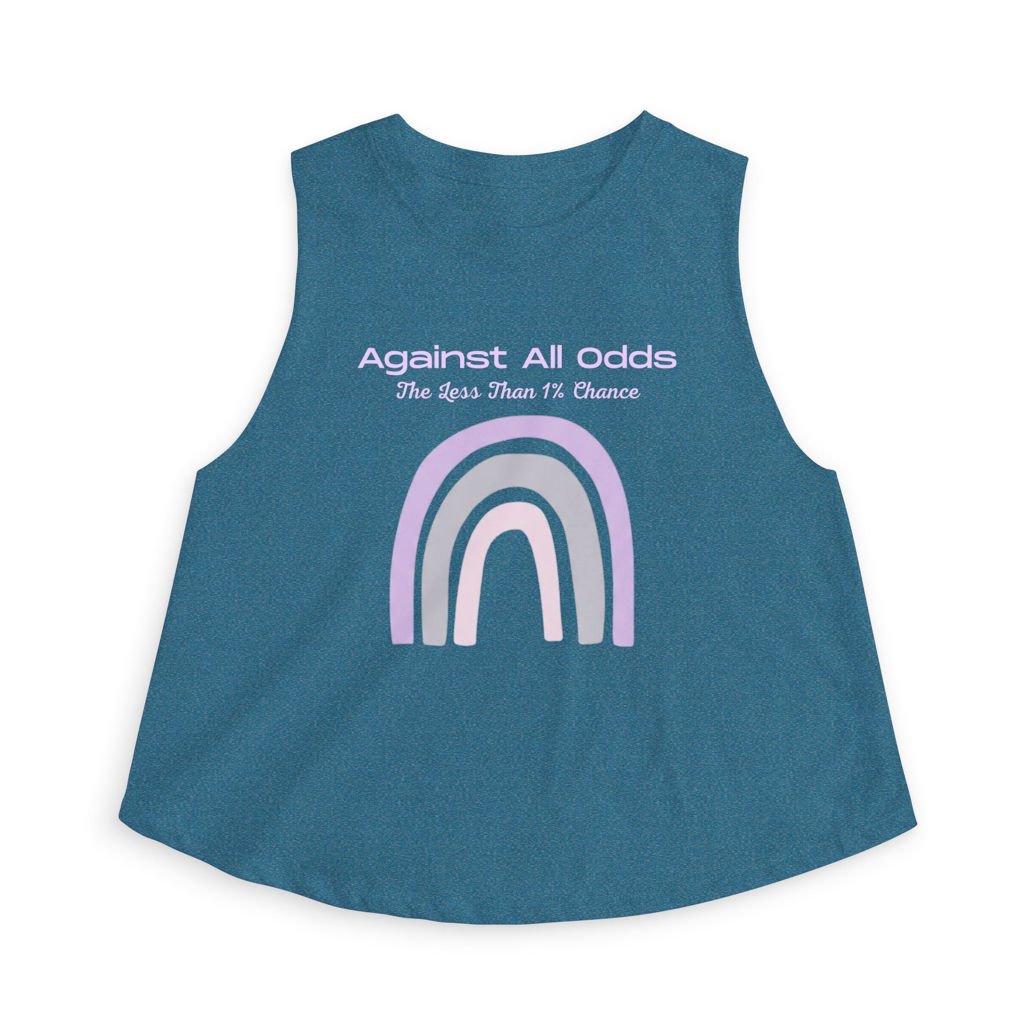 Against All Odds Rainbow Crop Top — Inspirational Pastel Graphic Tank