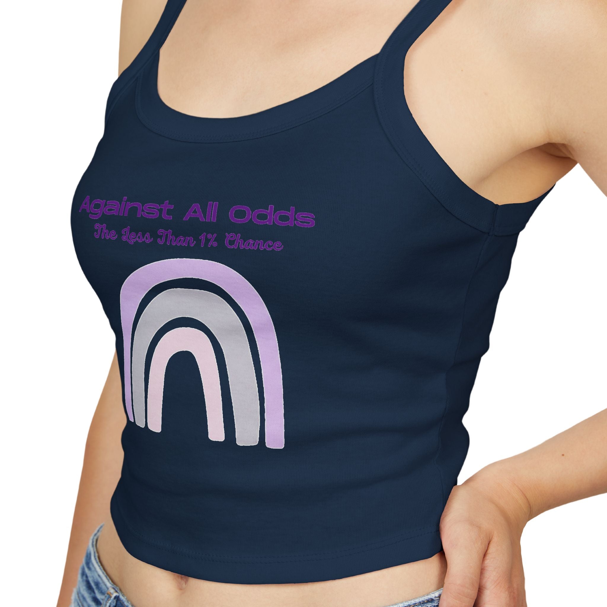 Against All Odds Rainbow Tank — Women's Inspirational Spaghetti Strap Crop Top