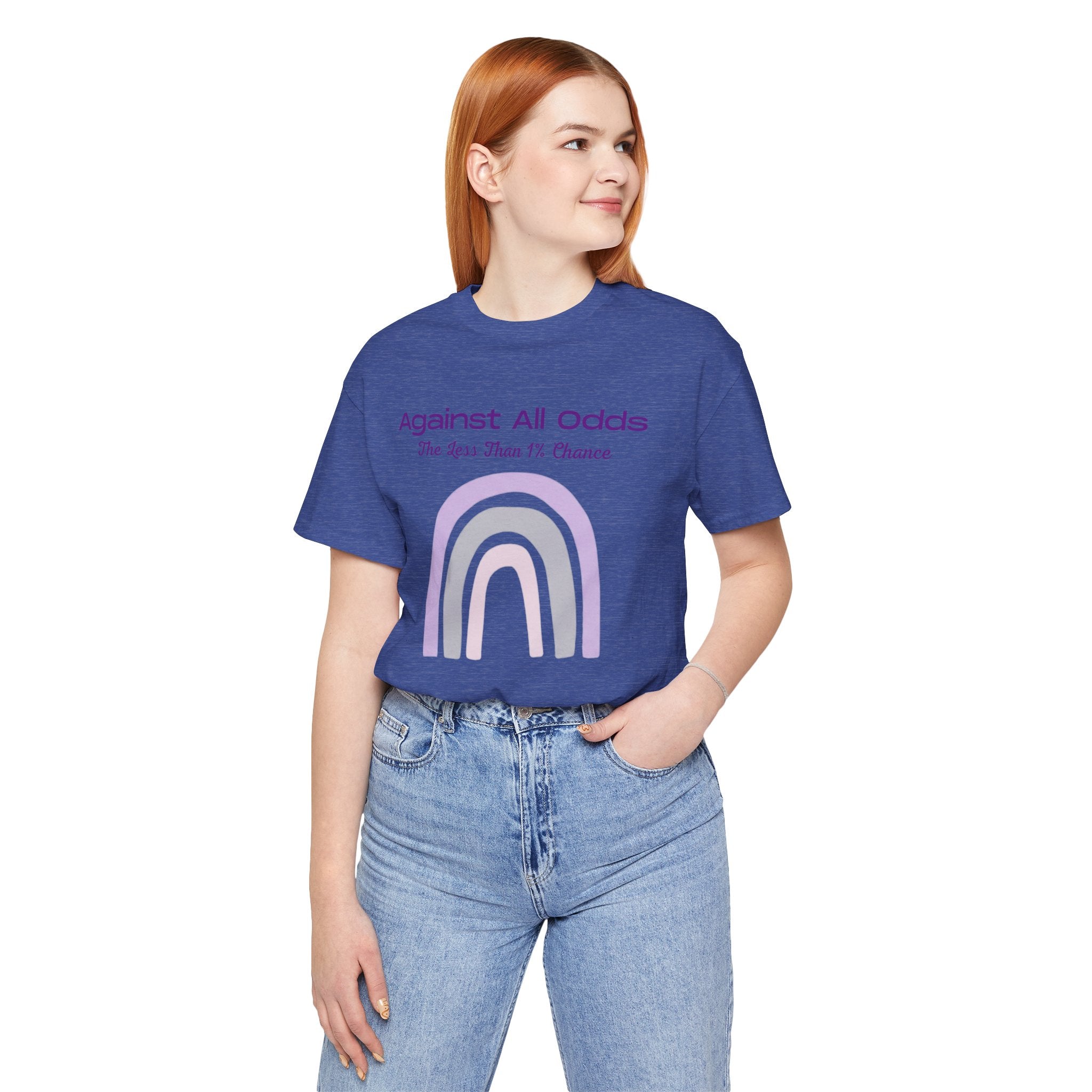 Against All Odds Rainbow Tee – Inspirational Pastel Graphic Shirt