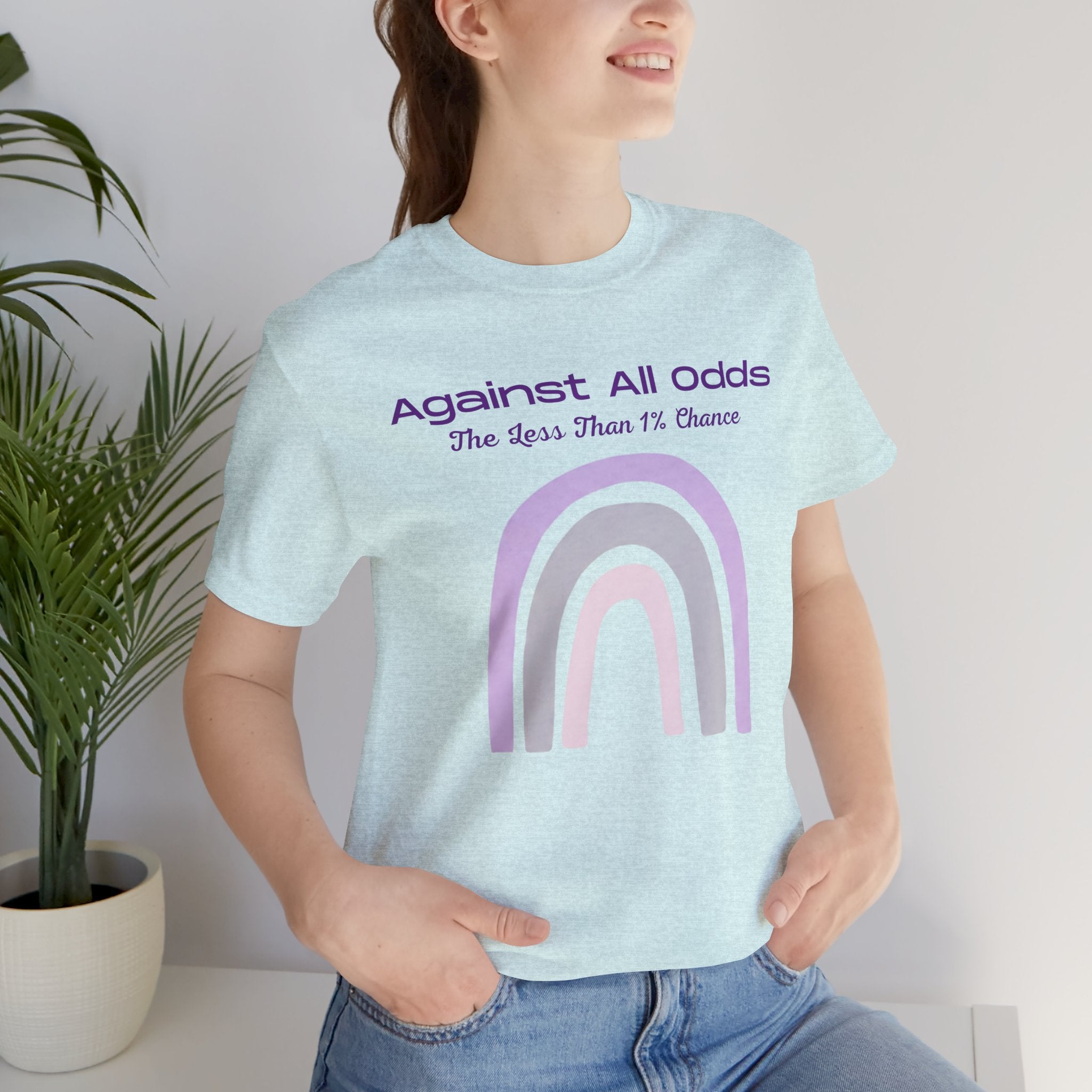 Against All Odds Rainbow Tee – Inspirational Pastel Graphic Shirt