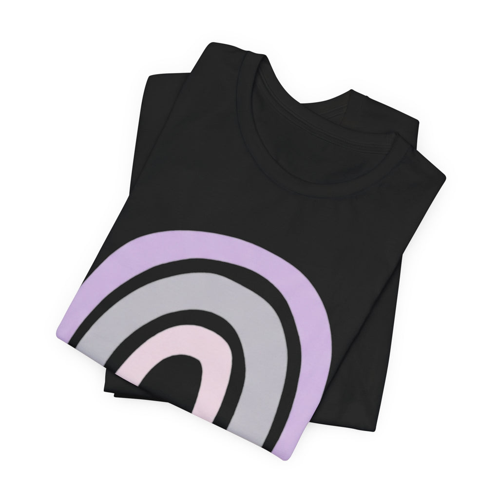 Pastel Rainbow Tee — Minimal Lavender & Blush Graphic T-Shirt