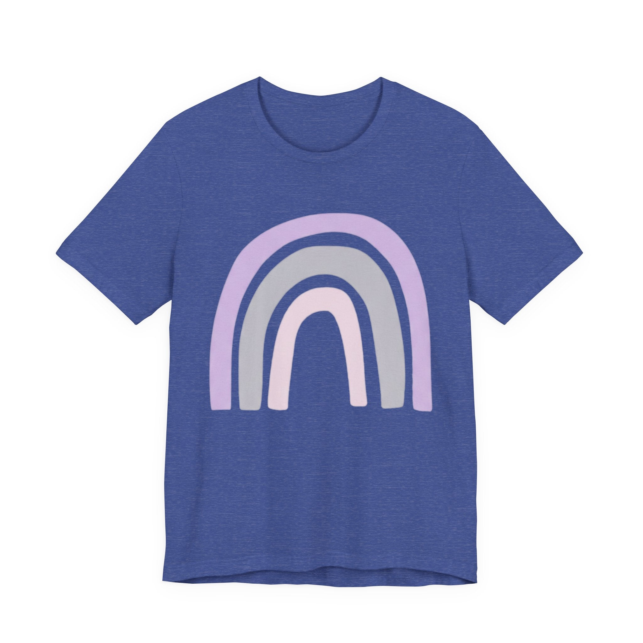 Pastel Rainbow Tee — Minimal Lavender & Blush Graphic T-Shirt