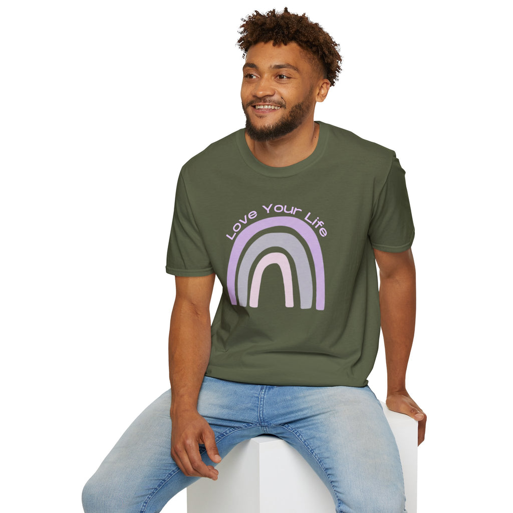 Love Your Life Rainbow T-Shirt — Pastel Retro Positive Tee