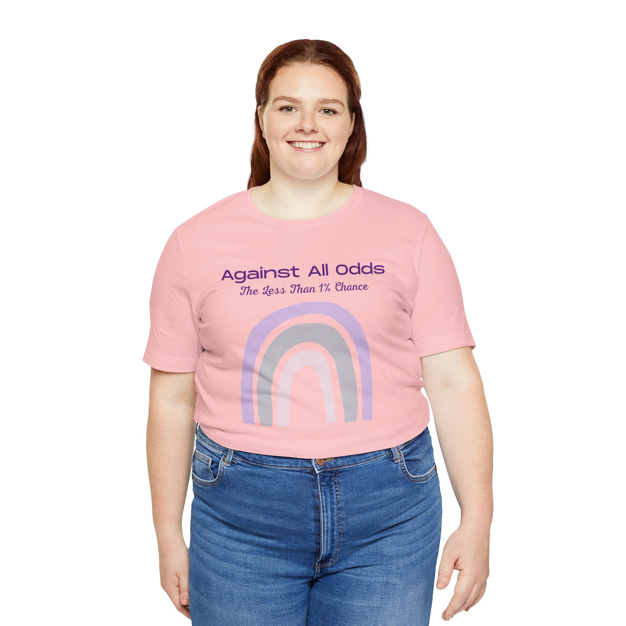 Against All Odds Rainbow Tee – Inspirational Pastel Graphic Shirt