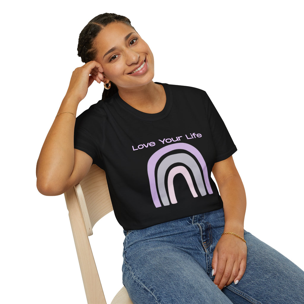 Love Your Life Rainbow T-Shirt — Pastel Positive Message Tee