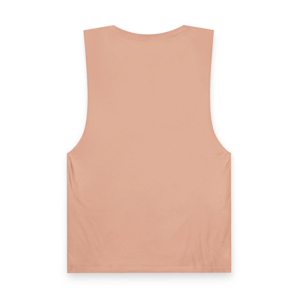 Pastel Rainbow Tank Top — Soft Lavender & Gray Rainbow Graphic Muscle Tee