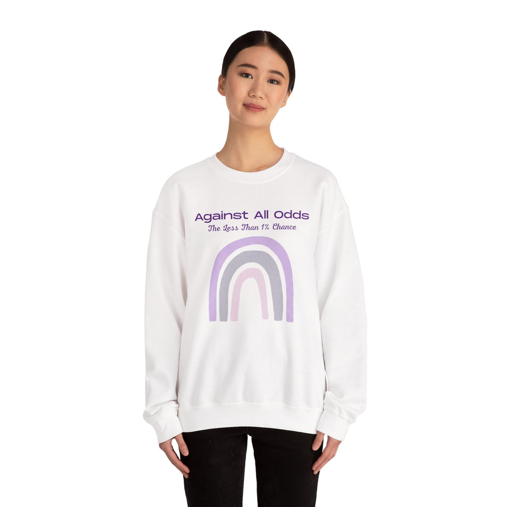 Crewneck Sweatshirt — "Against All Odds" Pastel Rainbow Inspirational Pullover