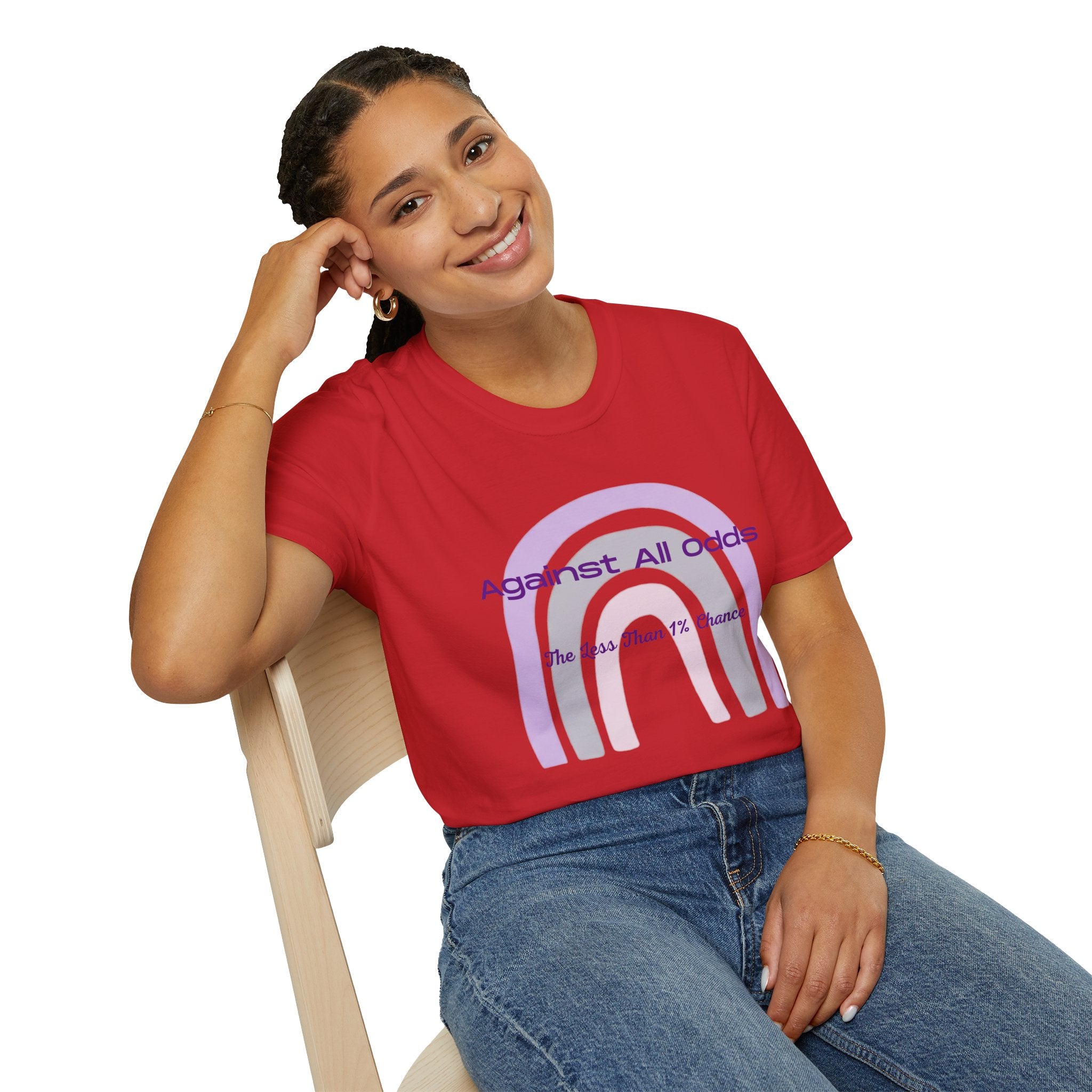 Against All Odds Rainbow T-Shirt — 'The Less Than 1% Chance' Inspirational Tee