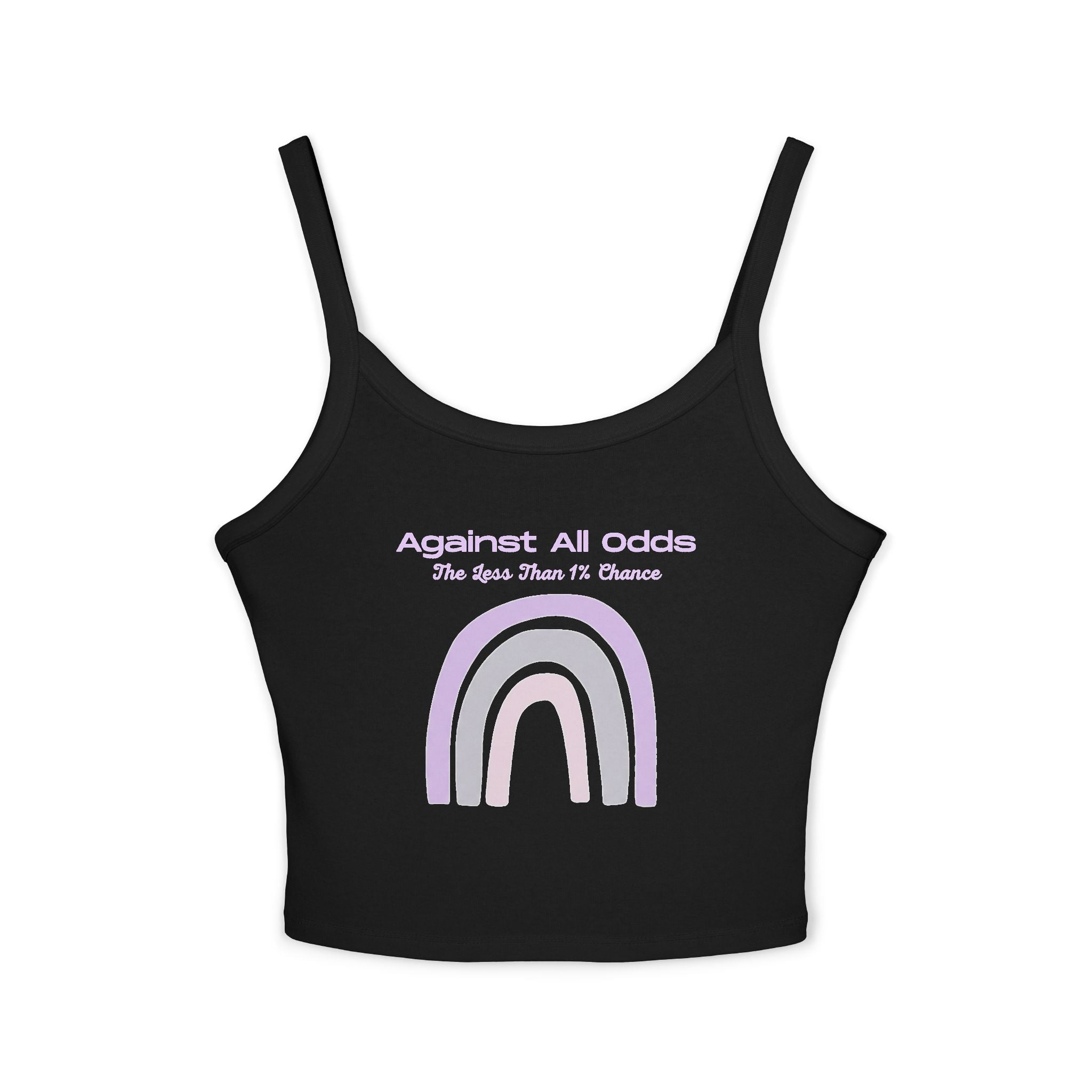 Spaghetti Tank — 'Against All Odds' Pastel Rainbow Crop Top